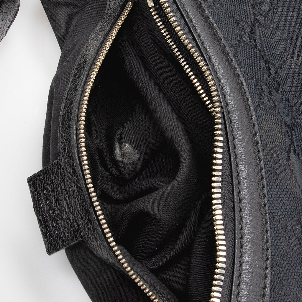 Gucci GG Canvas Bamboo Half Moon Medium Hobo (SHF-22952)