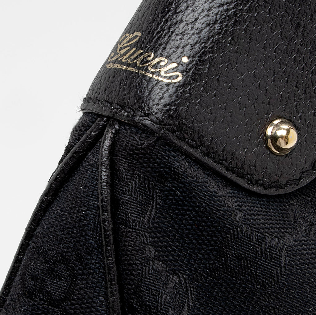 Gucci GG Canvas Bamboo Half Moon Medium Hobo (SHF-22952)