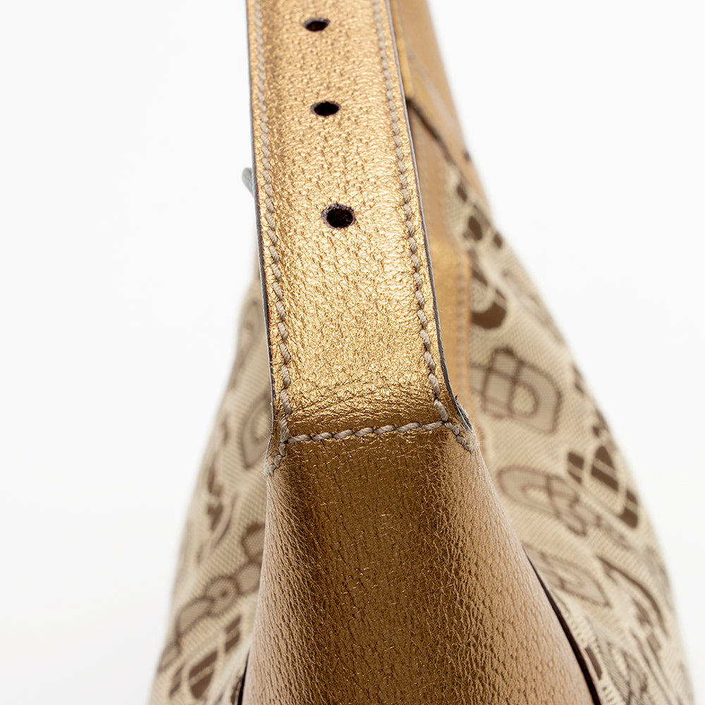 Gucci GG Canvas Horsebit Glam Hobo - FINAL SALE (SHF-14864)