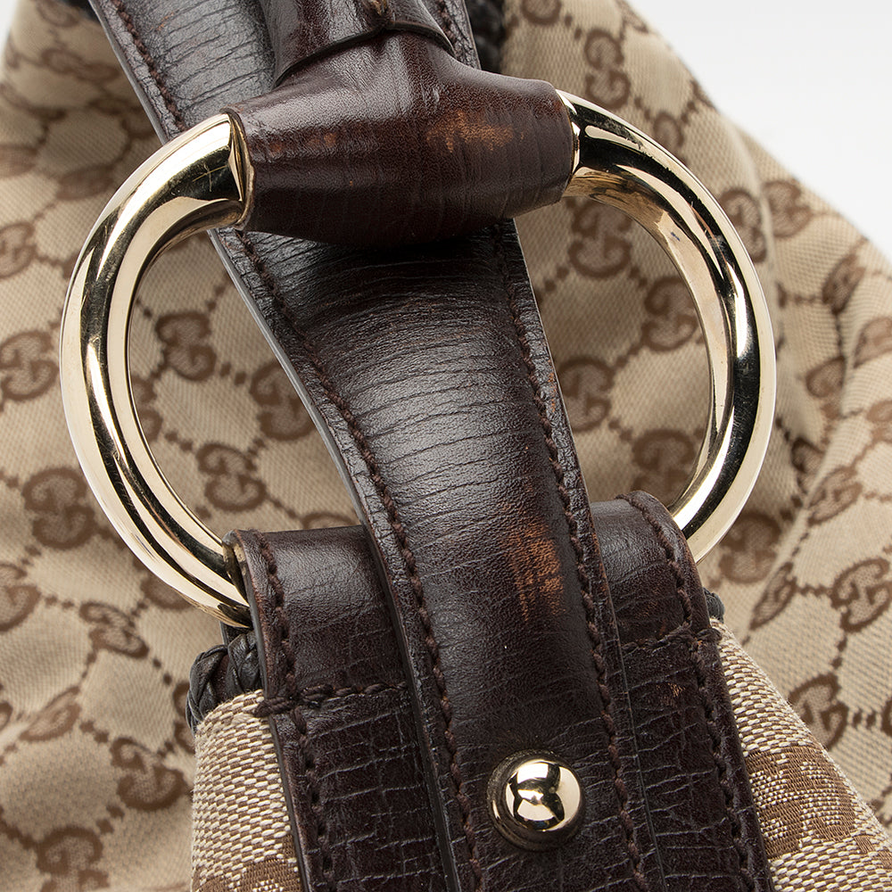 Gucci GG Canvas Horsebit Large Hobo (SHF-21632)
