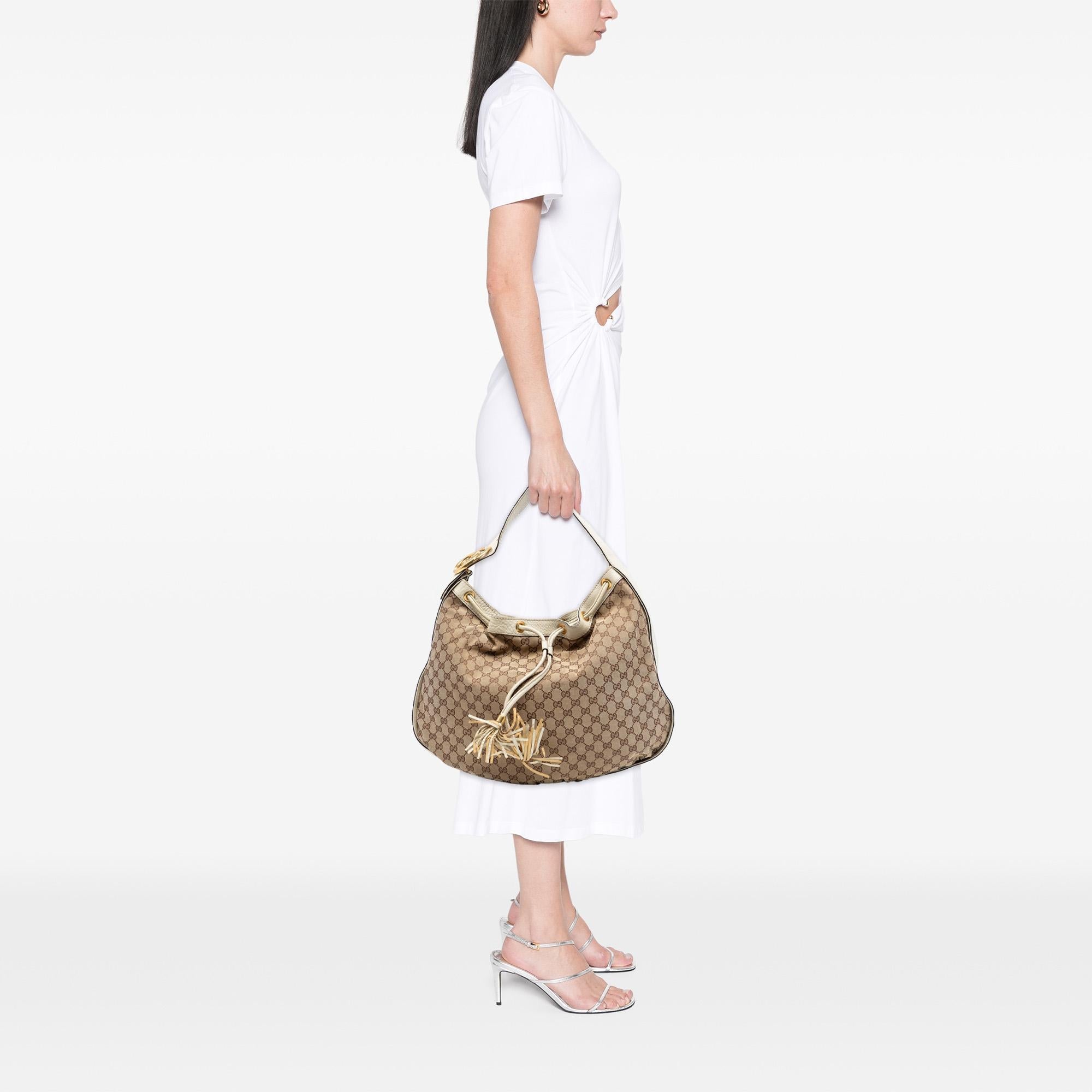 Gucci GG Canvas Interlocking Icon Drawstring Hobo