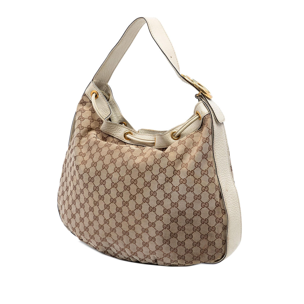 Gucci GG Canvas Interlocking Icon Drawstring Hobo