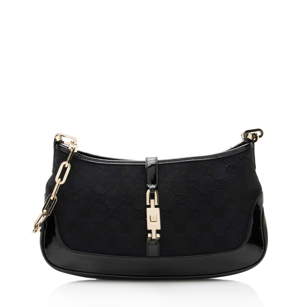 Gucci GG Canvas Jackie Chain Small Shoulder Bag (SHF-MrNplz)