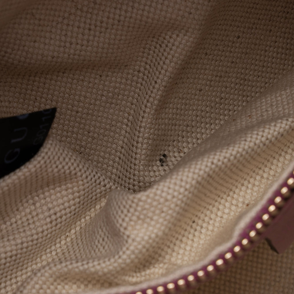 Gucci GG Canvas Metallic Leather Heart Bit Charm Small Hobo (SHF-23021)