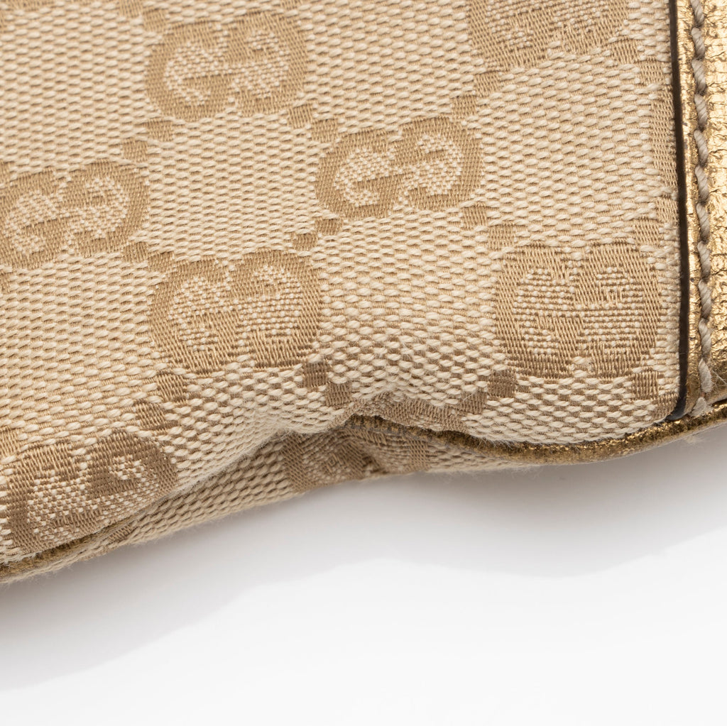 Gucci GG Canvas Metallic Leather Princy Large Hobo (SHF-23778)