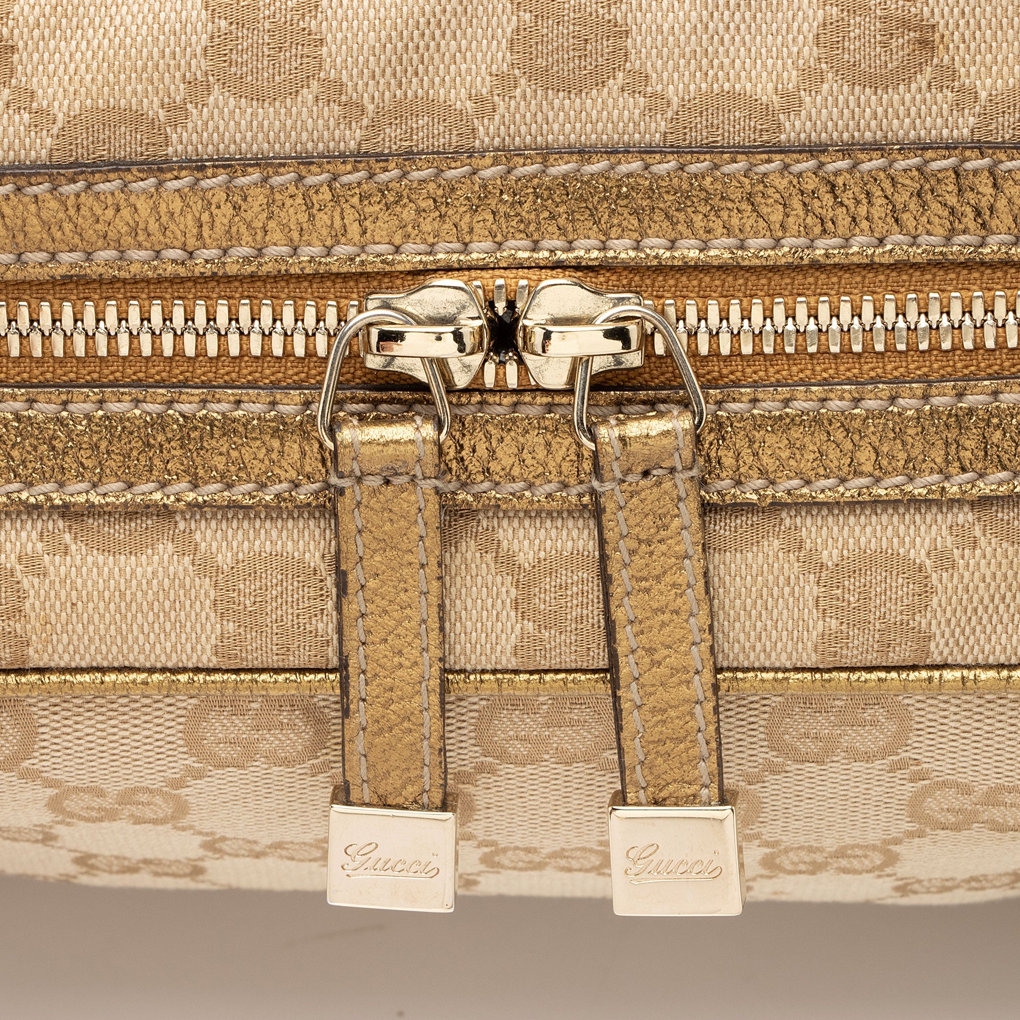 Gucci GG Canvas Metallic Leather Princy Medium Boston Bag (SHF-af8xb3)