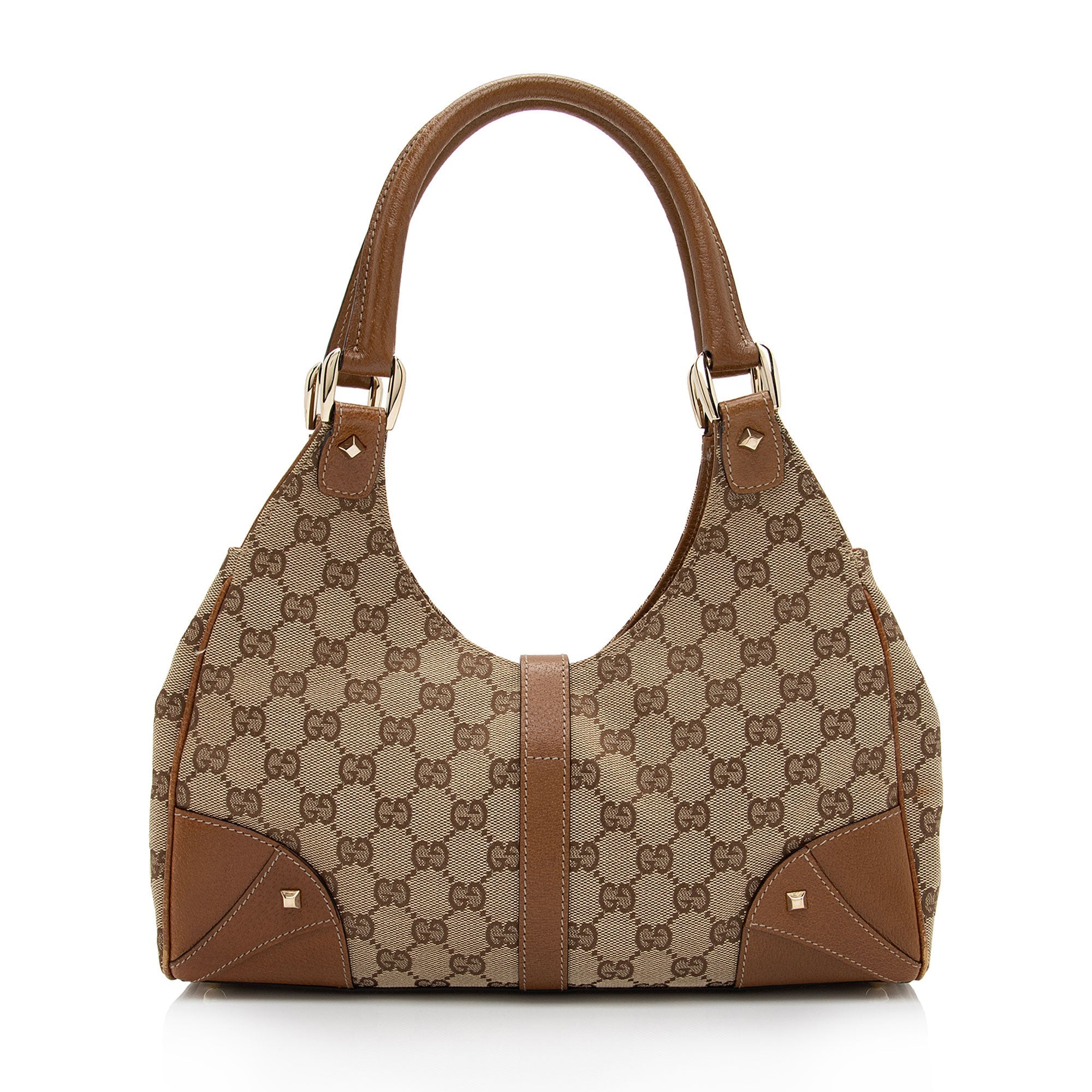 Gucci GG Canvas Nailhead Bardot Shoulder Bag (SHF-cXQEhI)