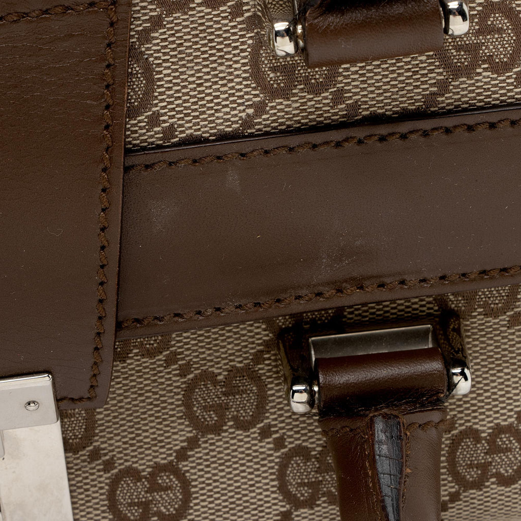 Gucci GG Canvas Padlock Top Handle Train Case (SHF-3uBuOE)