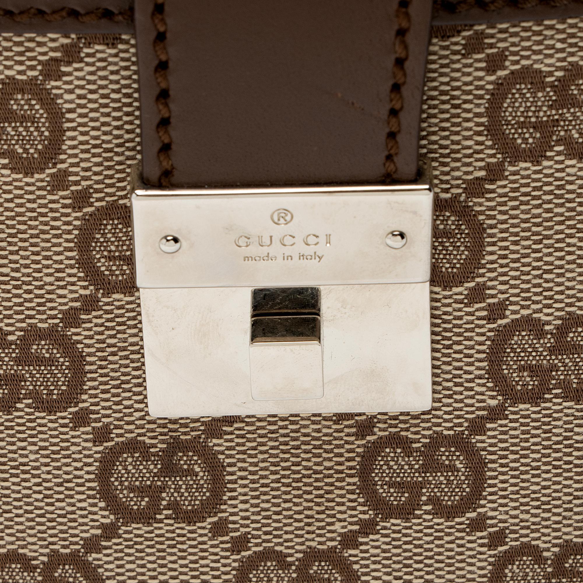 Gucci GG Canvas Padlock Top Handle Train Case (SHF-3uBuOE)