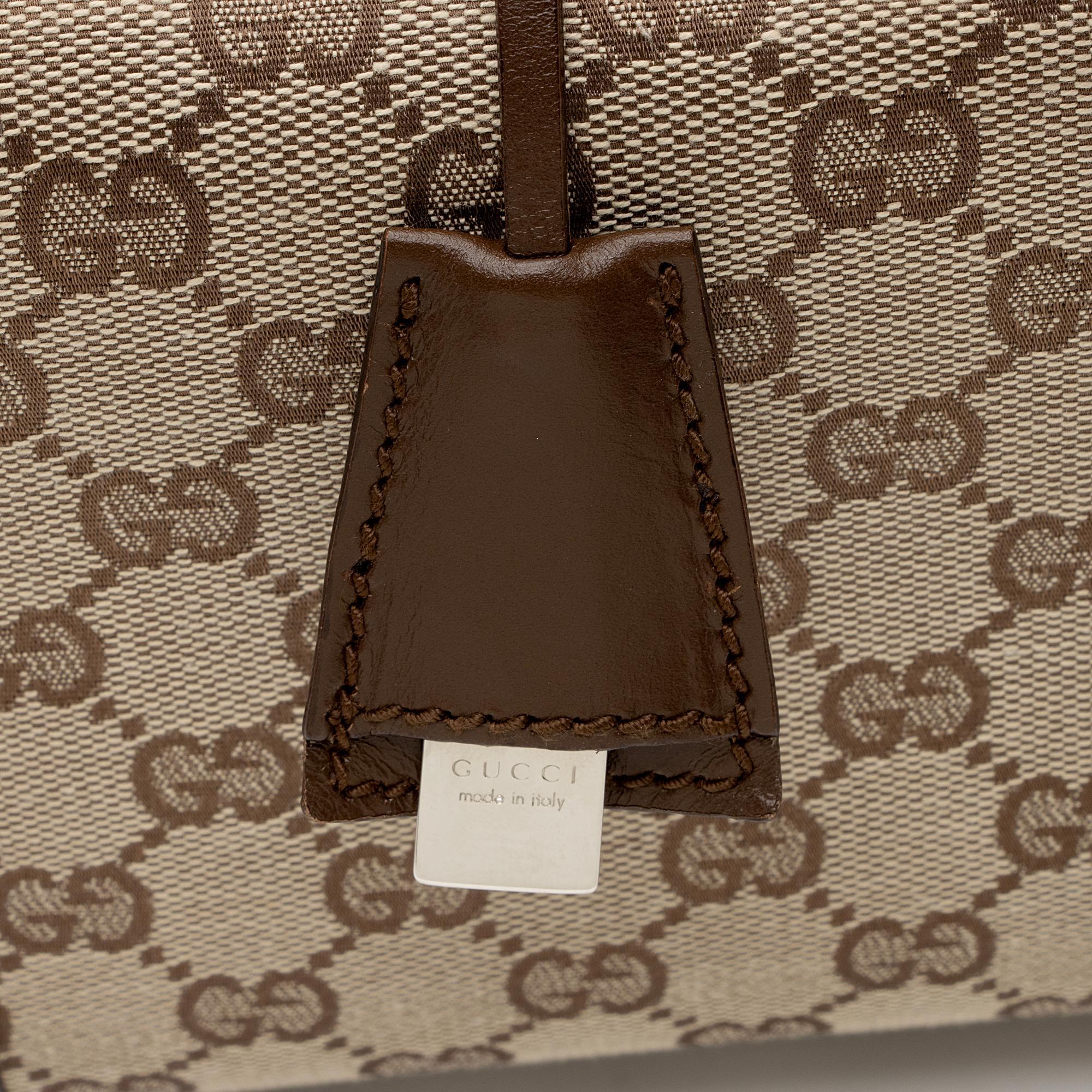 Gucci GG Canvas Padlock Top Handle Train Case (SHF-3uBuOE)