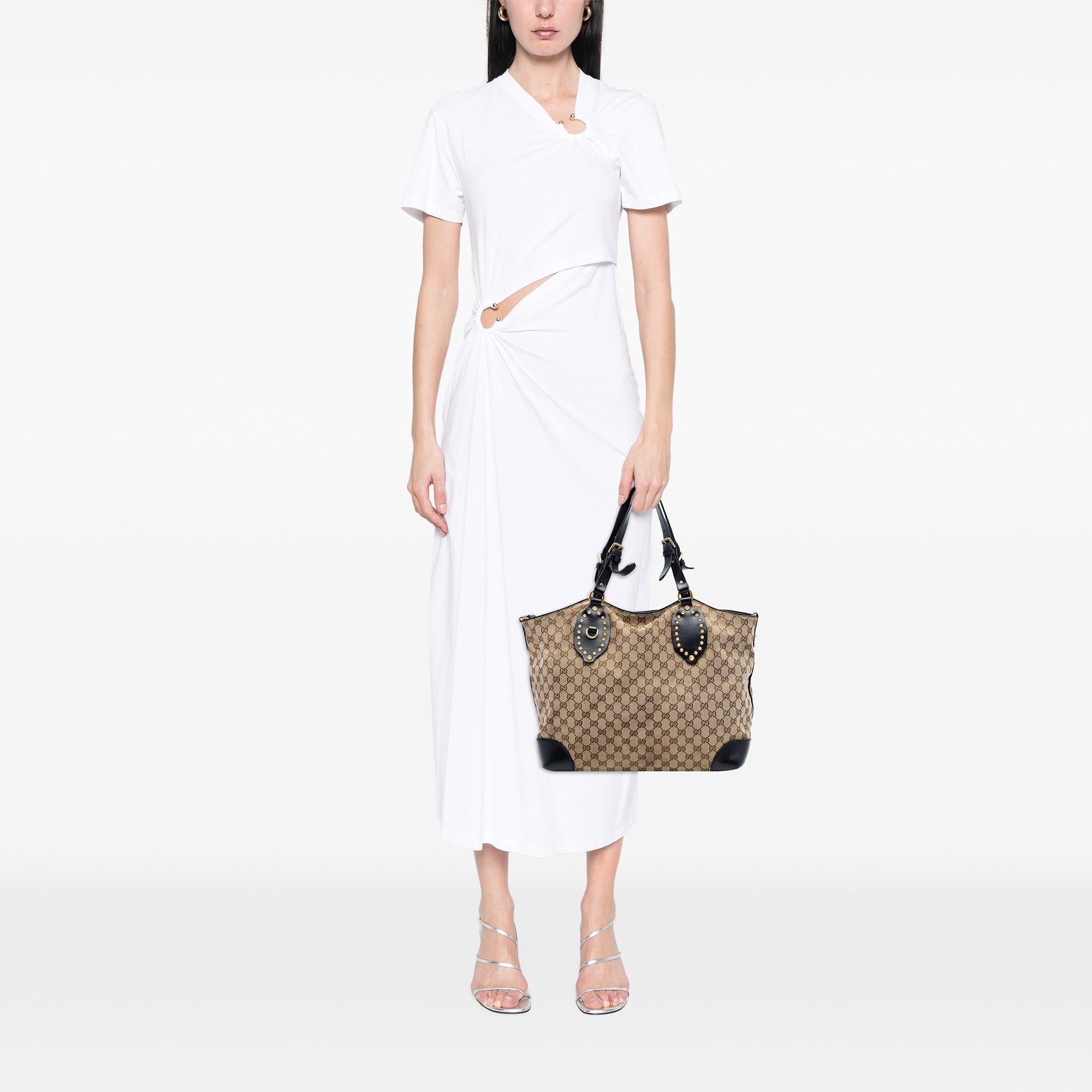 Gucci GG Canvas Patti Studed Hobo