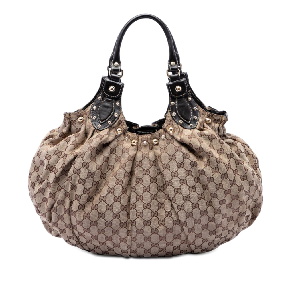 Gucci GG Canvas Studded Pelham Hobo Bag