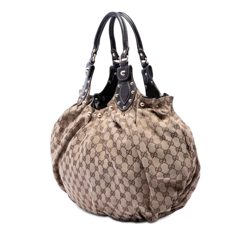 Gucci GG Canvas Studded Pelham Hobo Bag