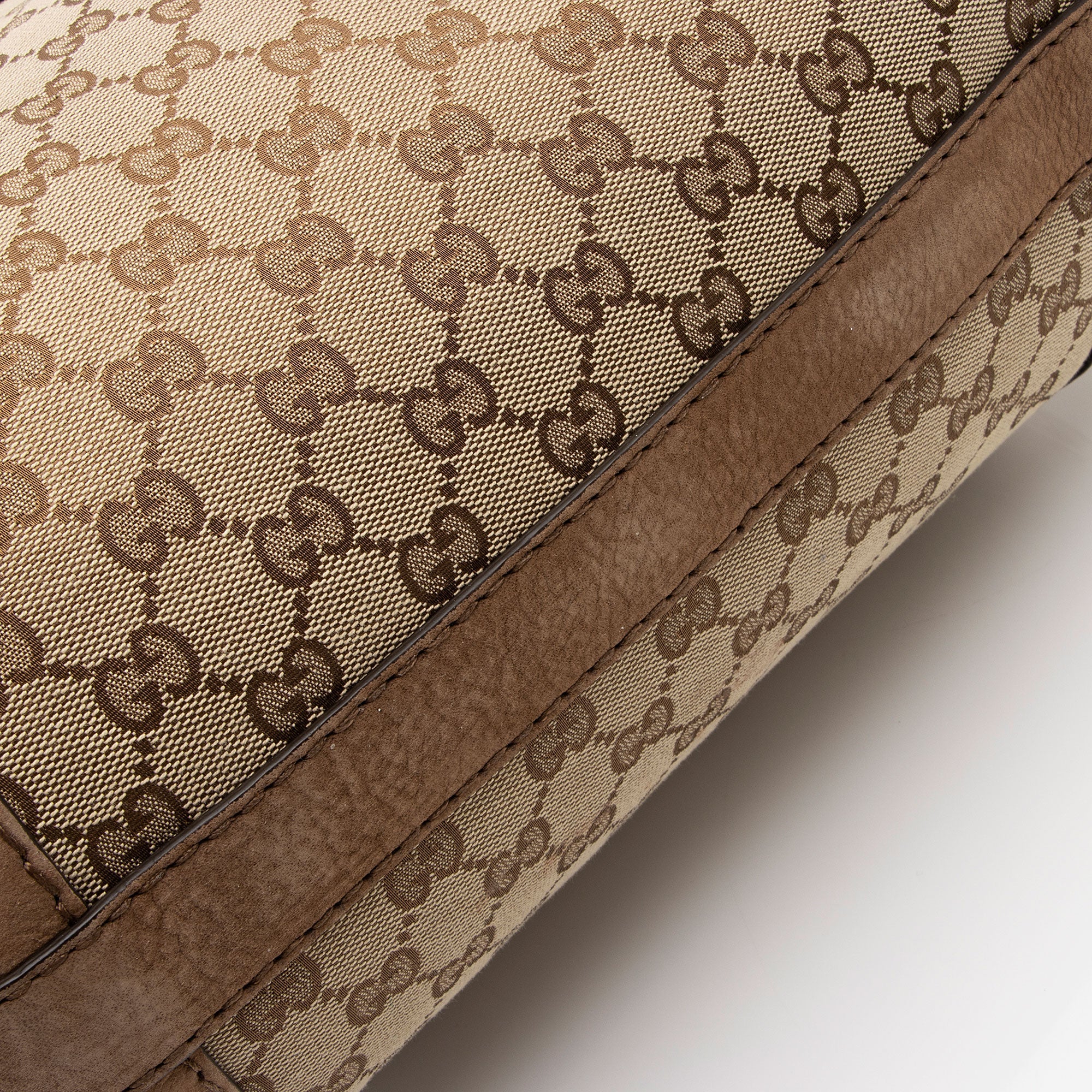 Gucci GG Canvas Suede Running Medium Hobo (SHF-FV9sin)