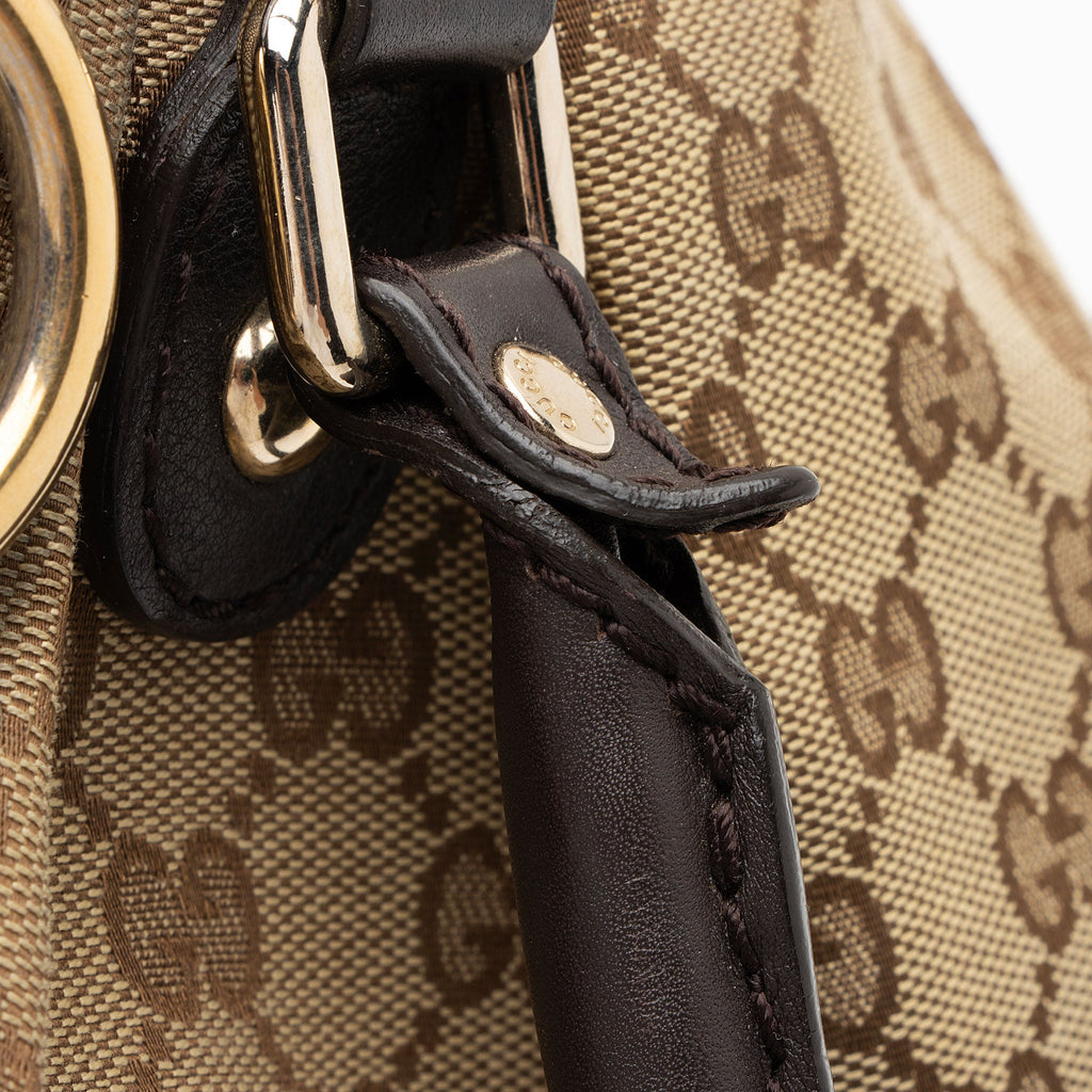Gucci GG Canvas Sukey Top Handle Medium Satchel (SHF-oD6OoS)