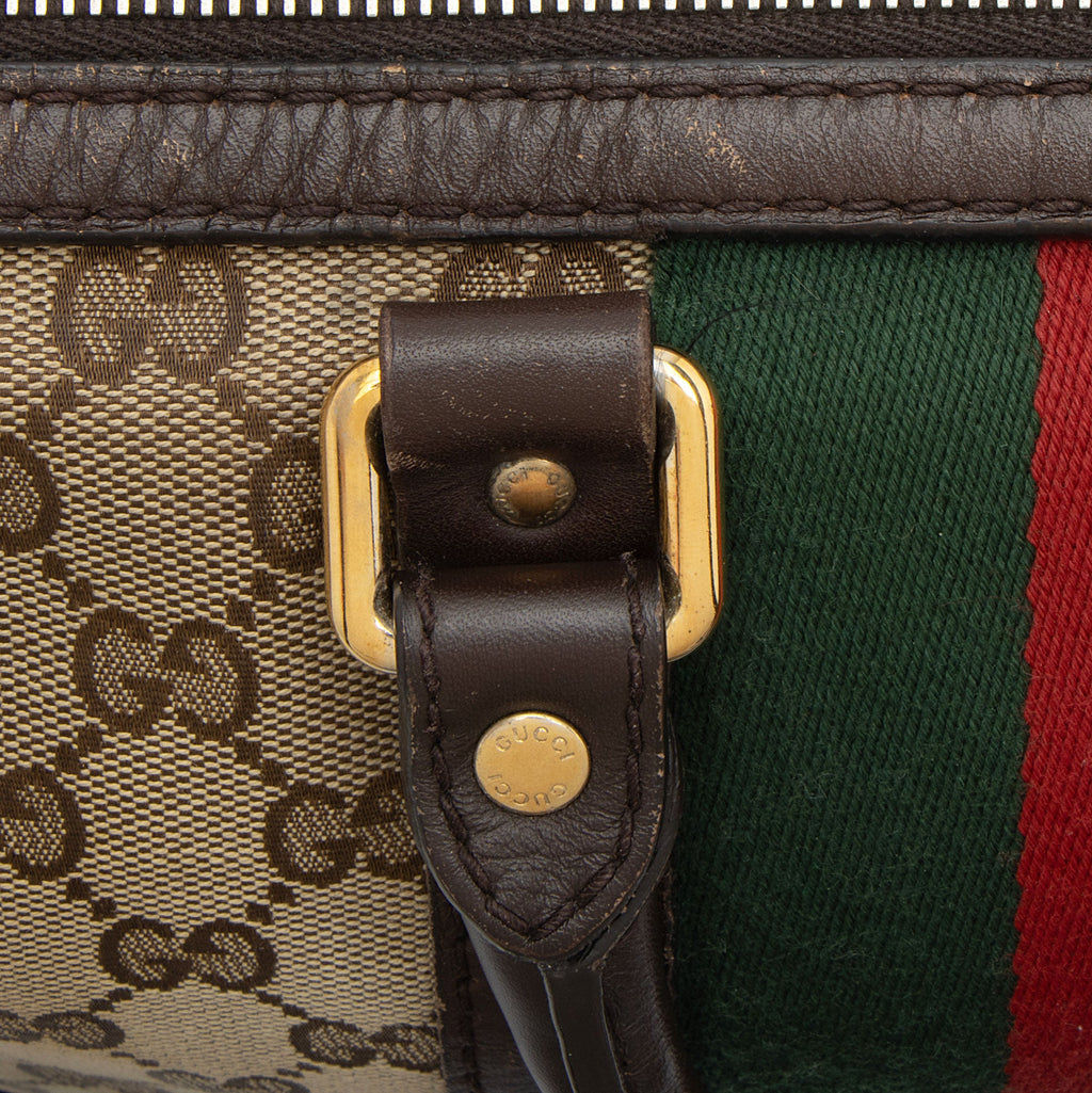 Gucci GG Canvas Vintage Web Joy Medium Boston Bag (SHF-JfdslQ)