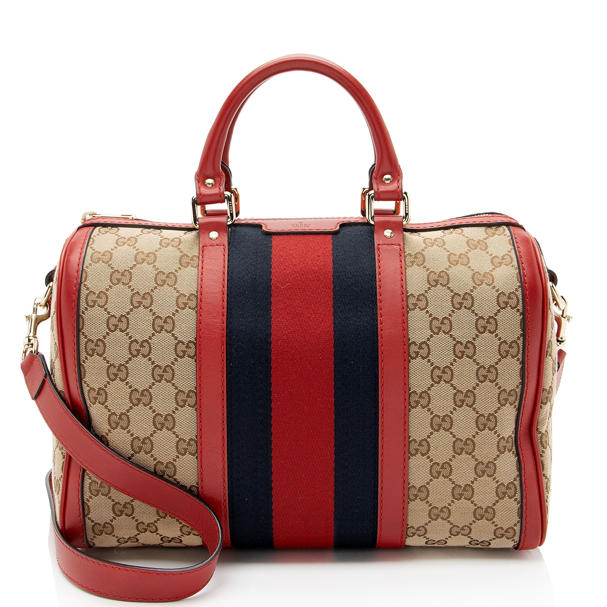Gucci GG Canvas Vintage Web Joy Medium Boston Bag