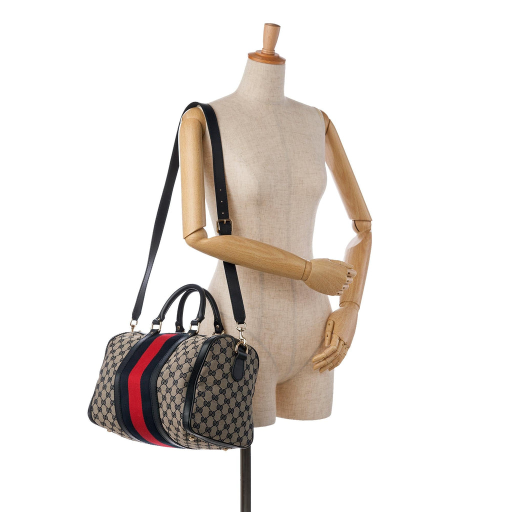 Gucci GG Canvas Web Boston (SHG-36790)