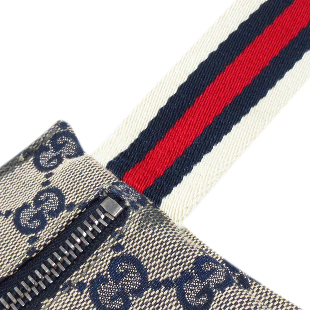 Gucci GG Canvas Web Double Pocket Belt Bag (SHG-R2ckk7)
