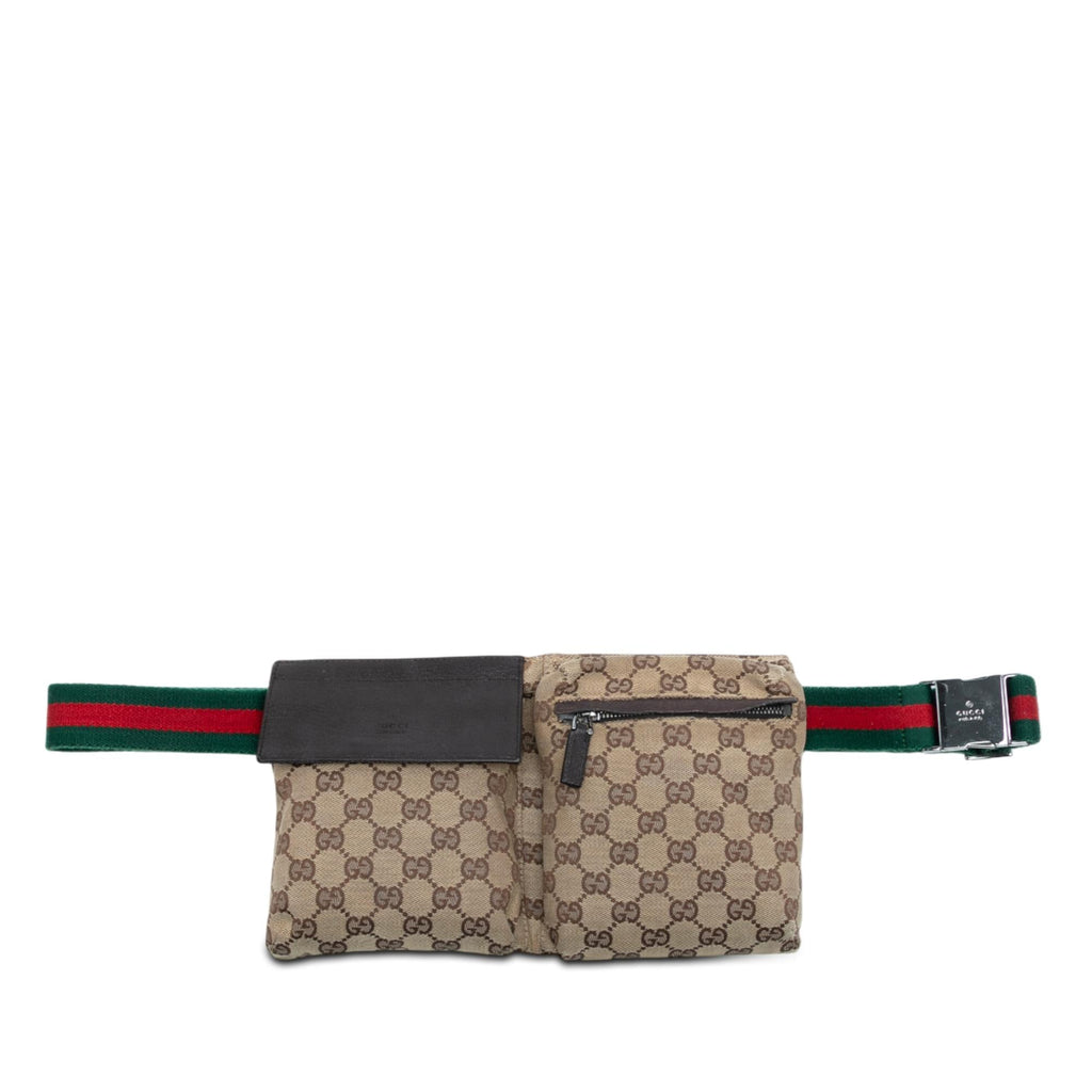 Gucci GG Canvas Web Double Pocket Belt Bag