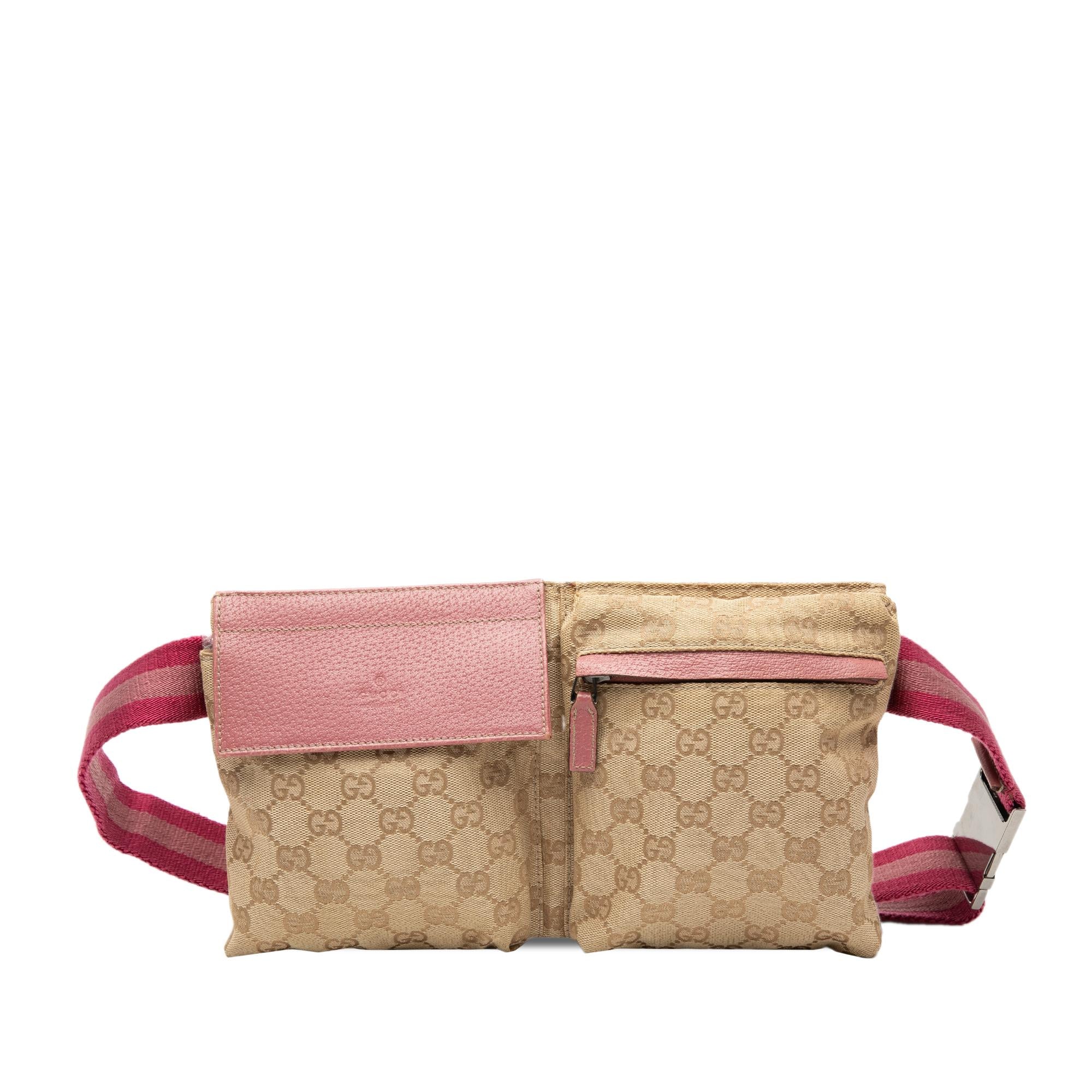Gucci GG Canvas Web Double Pocket Belt Bag