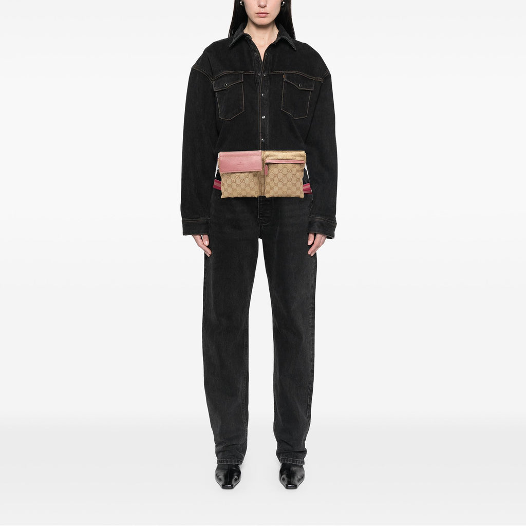 Gucci GG Canvas Web Double Pocket Belt Bag