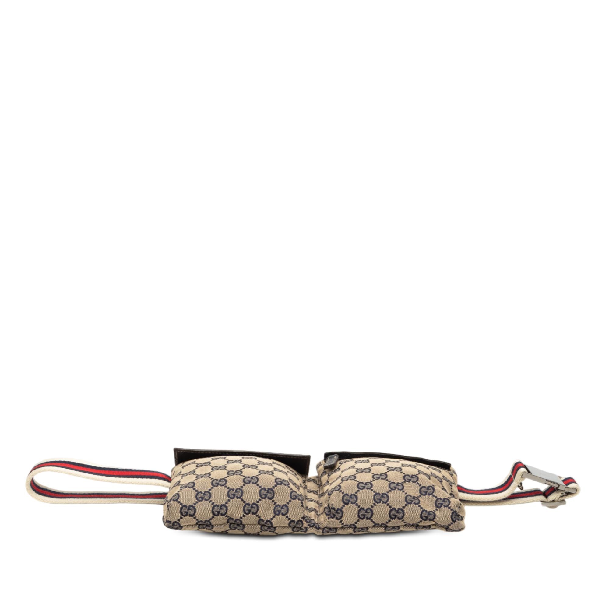 Gucci GG Canvas Web Double Pocket Belt Bag