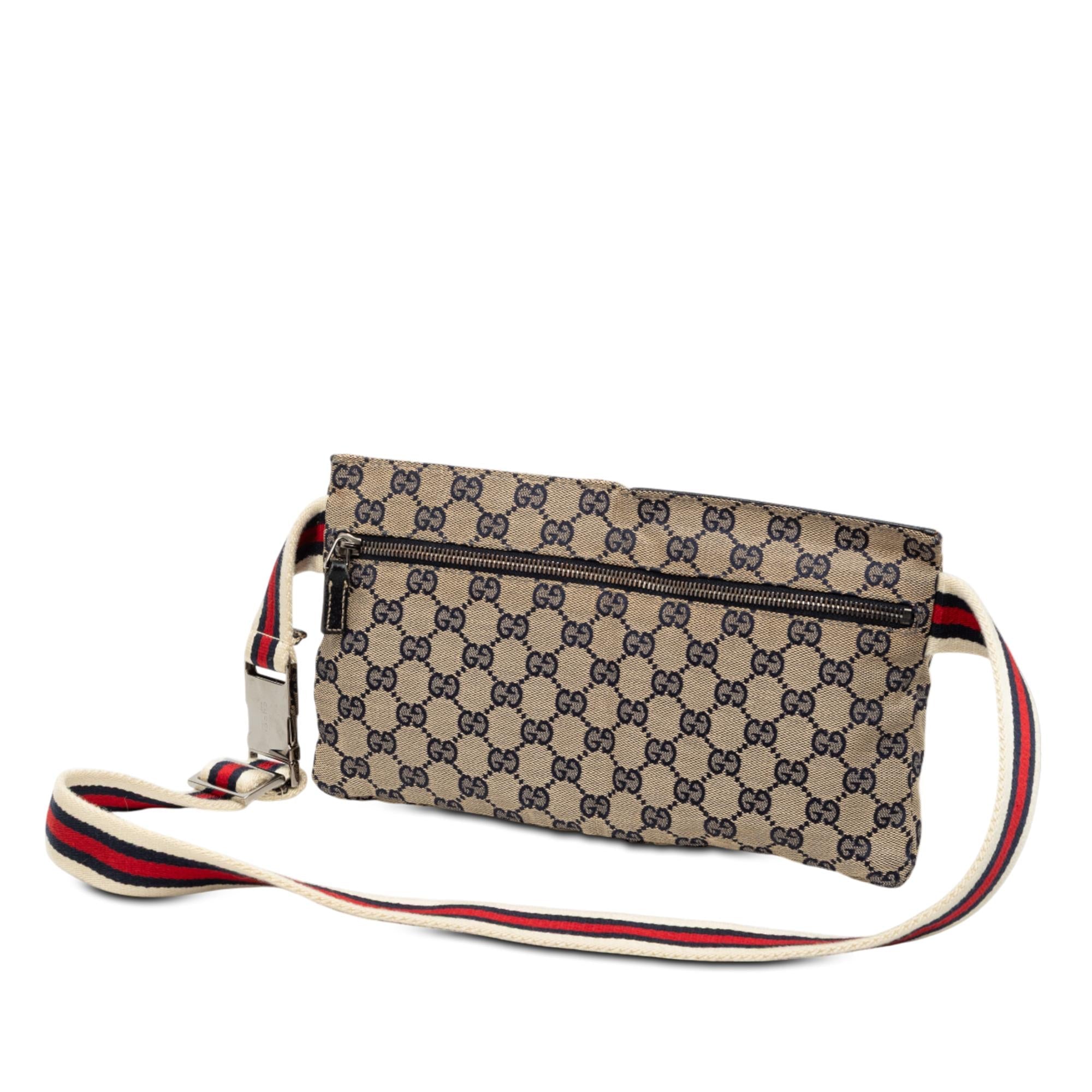 Gucci GG Canvas Web Double Pocket Belt Bag