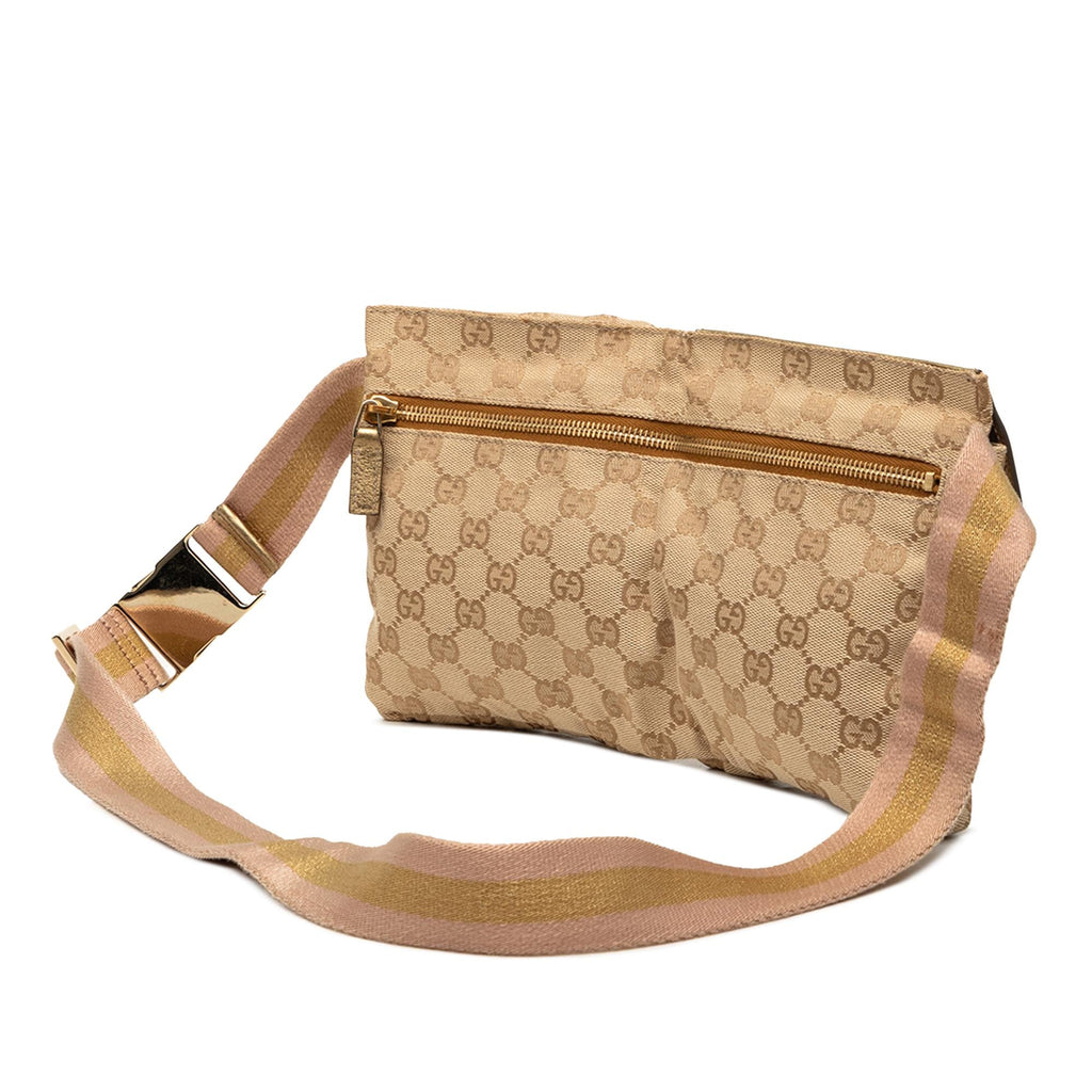 Gucci GG Canvas Web Double Pocket Belt Bag