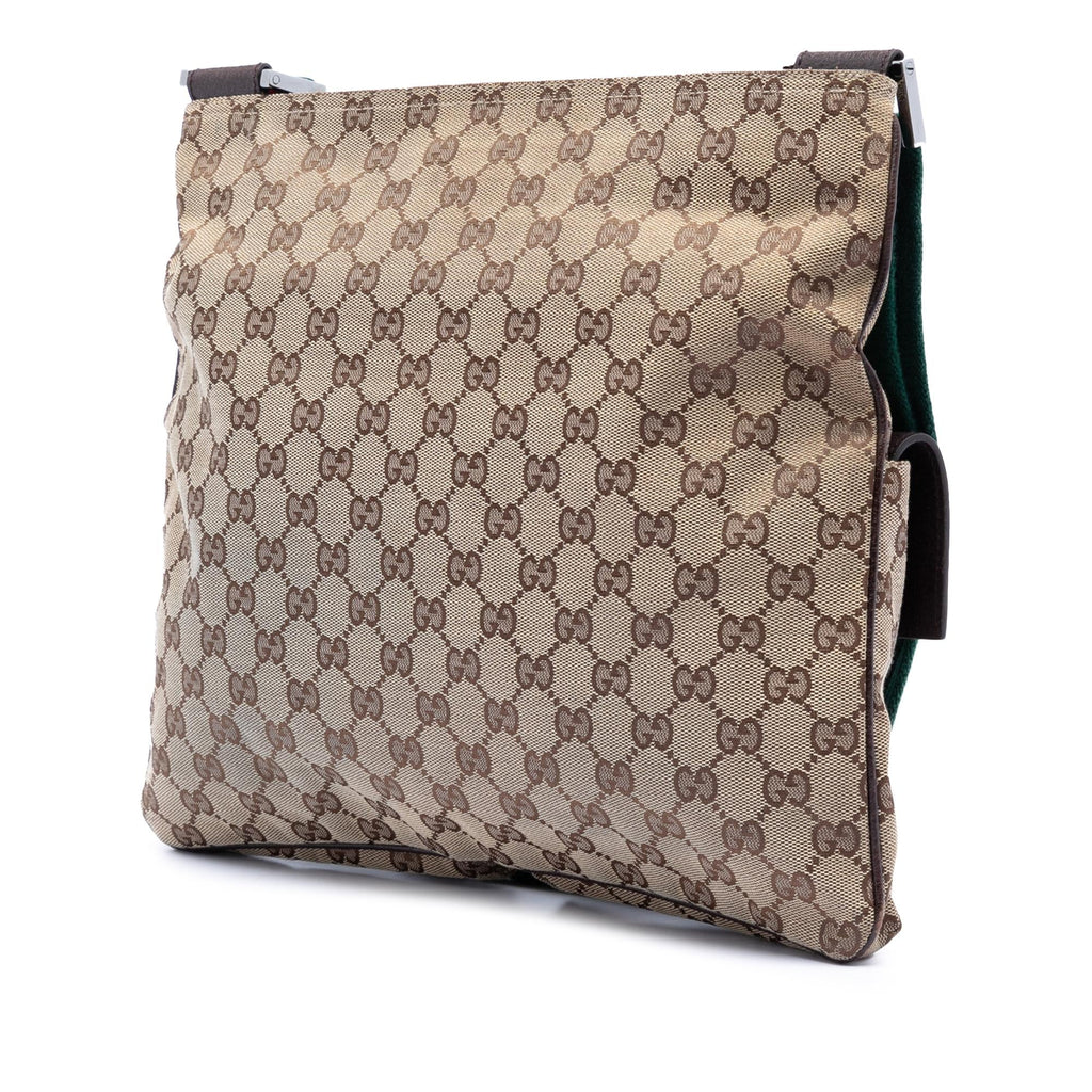 Gucci GG Canvas Web Double Pocket Crossbody