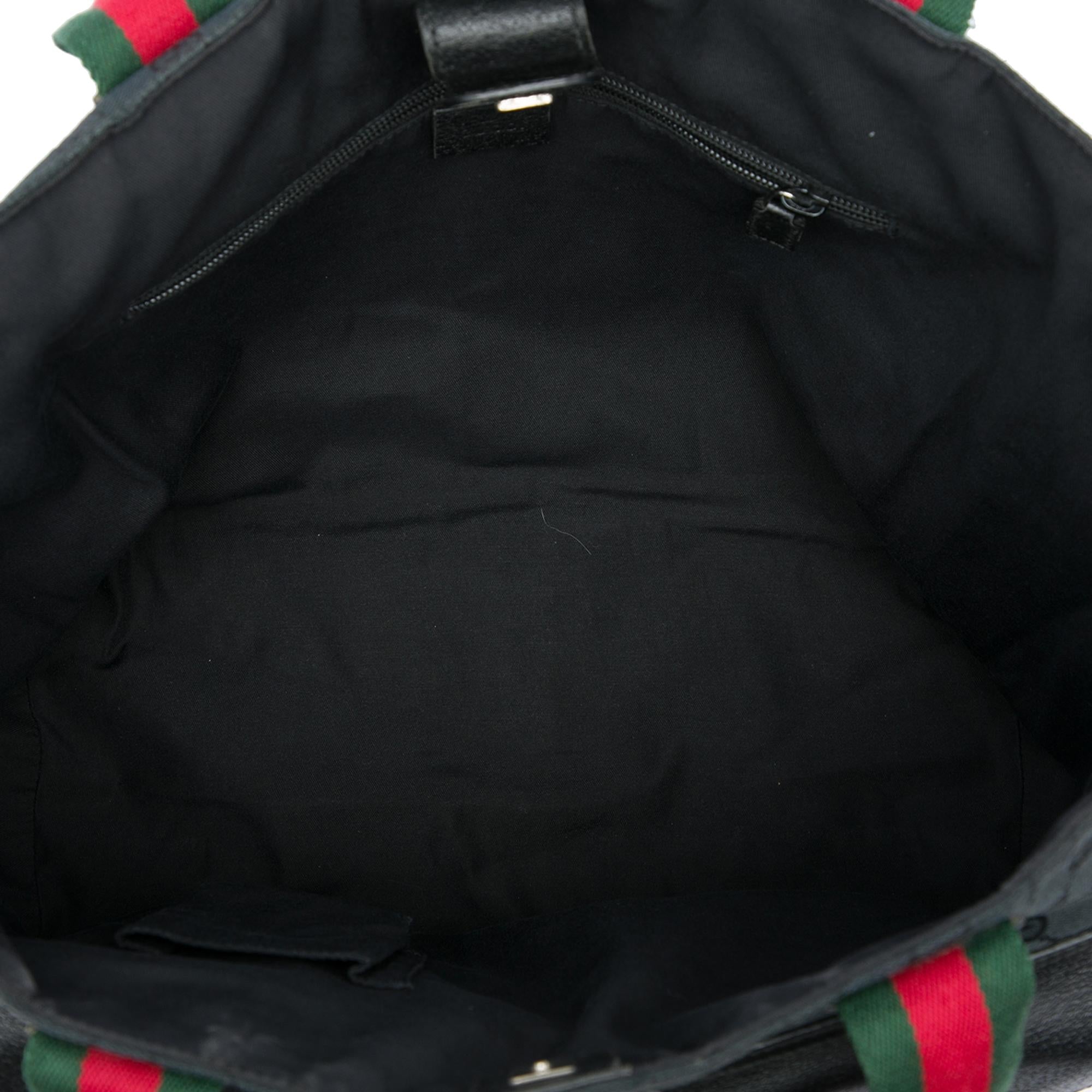 Gucci GG Canvas Web Double Pockets Tote