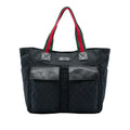 Gucci GG Canvas Web Double Pockets Tote