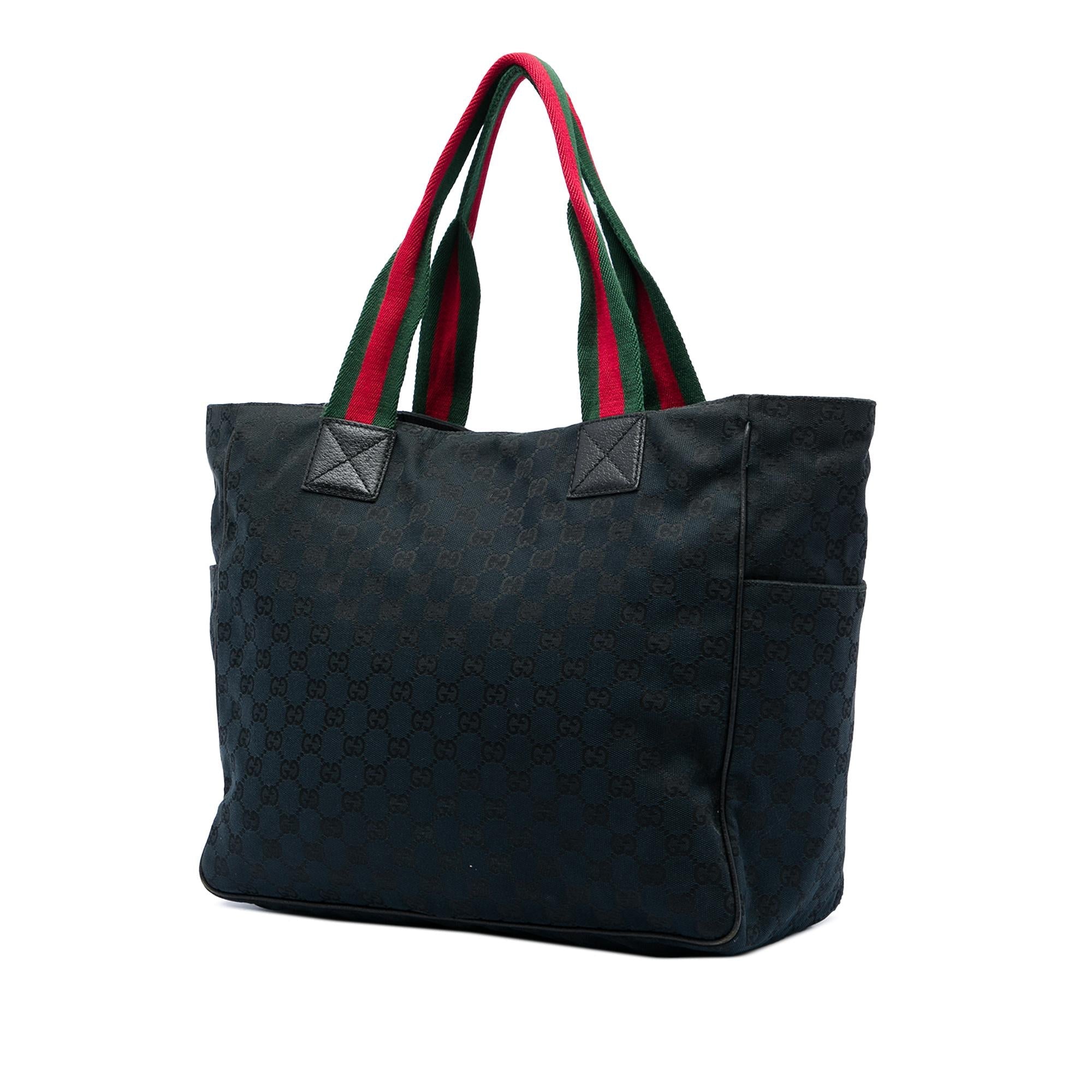 Gucci GG Canvas Web Double Pockets Tote