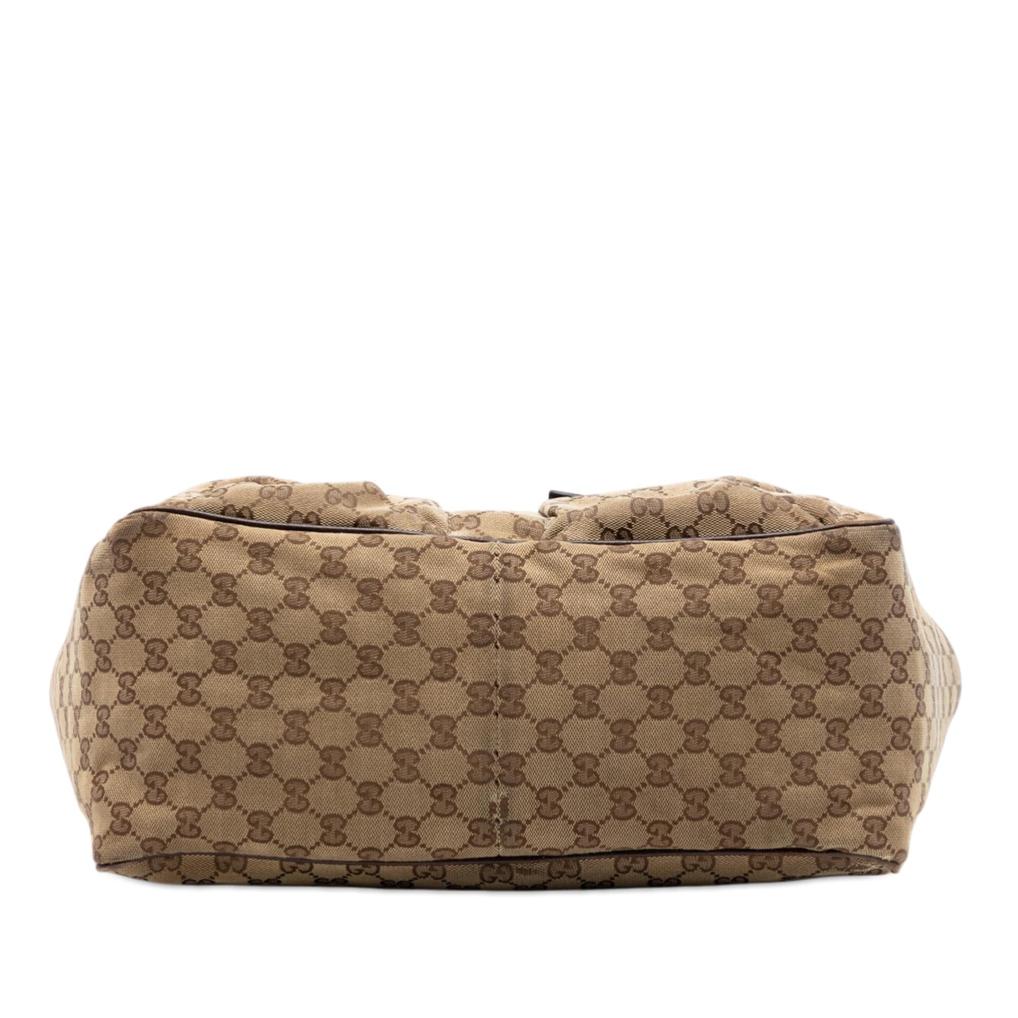 Gucci GG Canvas Web Double Pockets Tote
