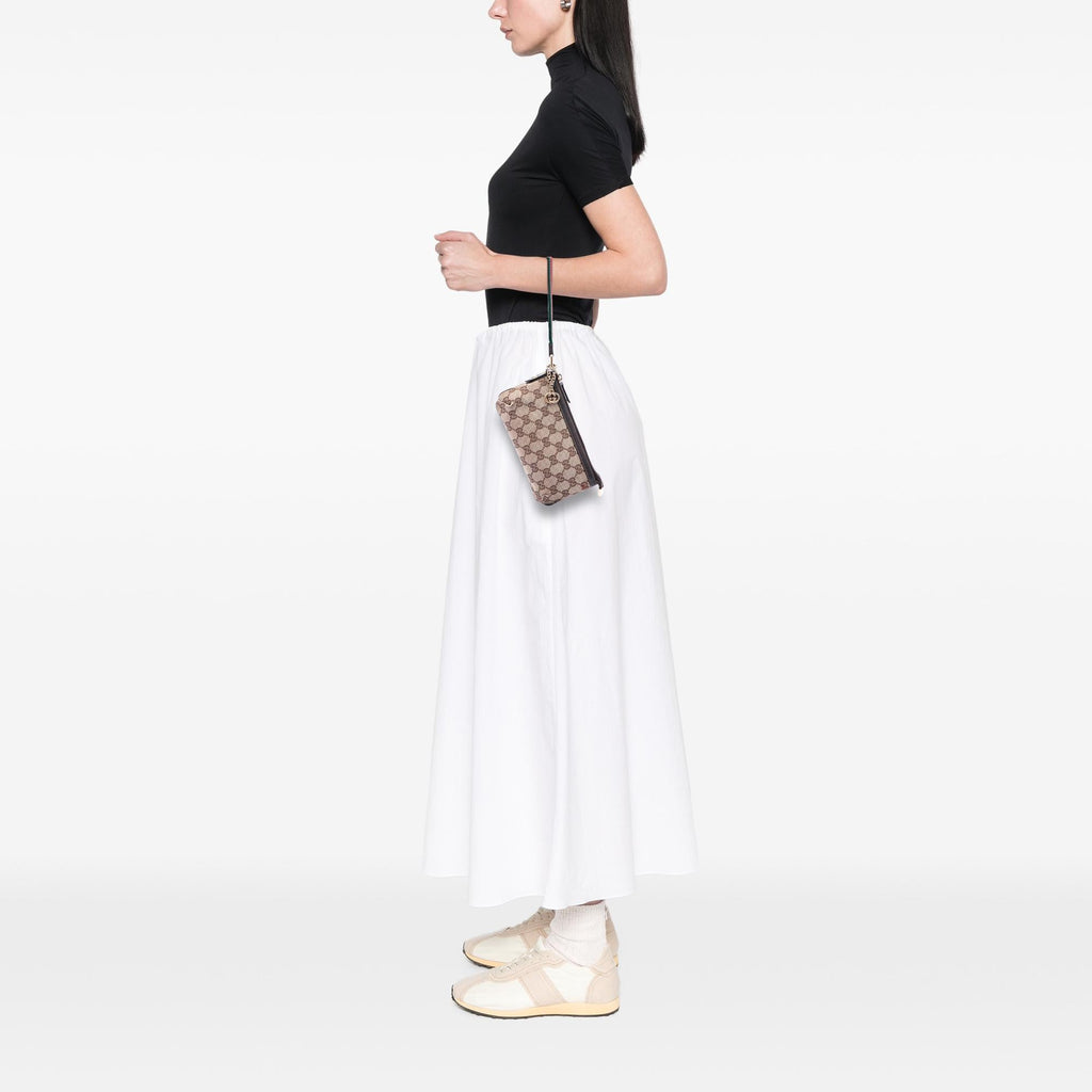 Gucci GG Canvas Web Jolicoeur Wristlet Pouch
