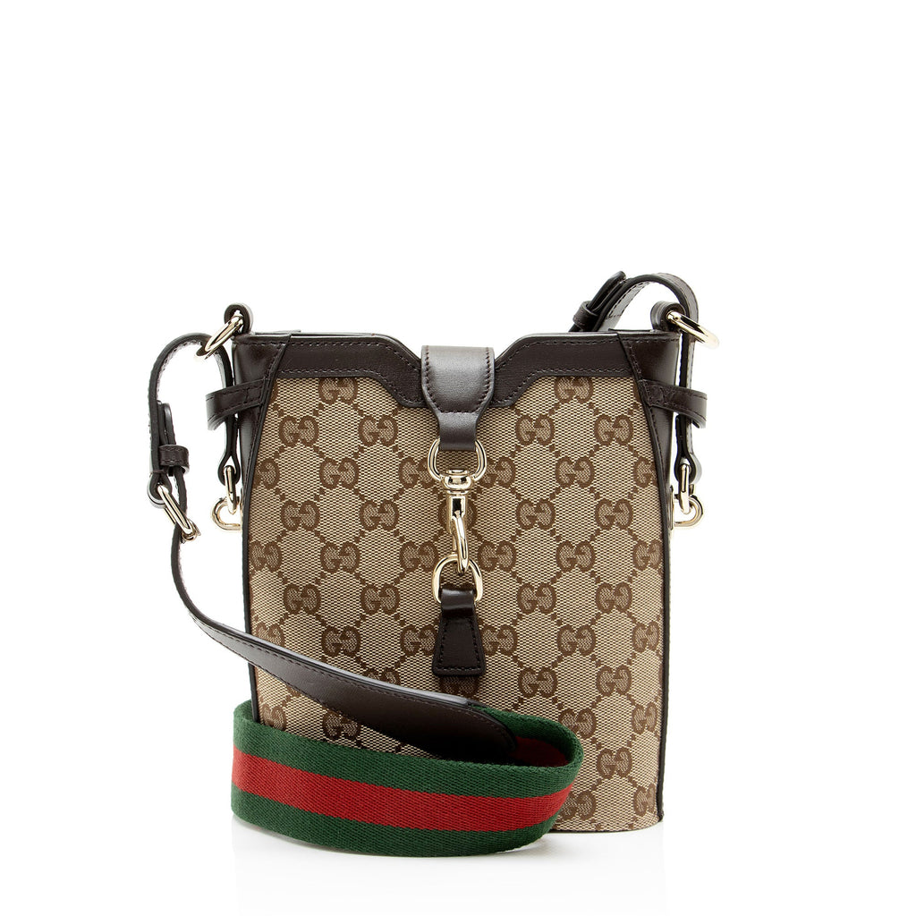 Gucci GG Canvas Web Mini Bucket Bag