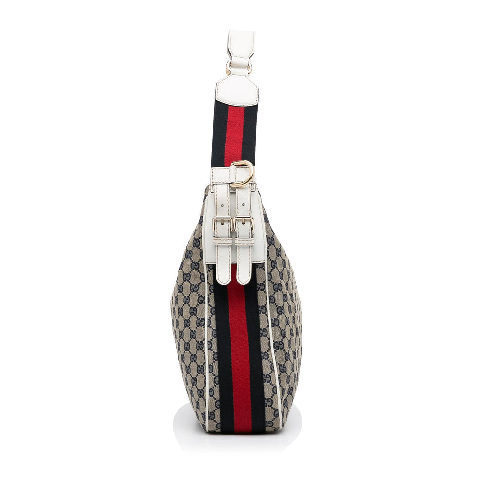 Gucci GG Canvas Web Shoulder Bag (SHG-98PH5h)