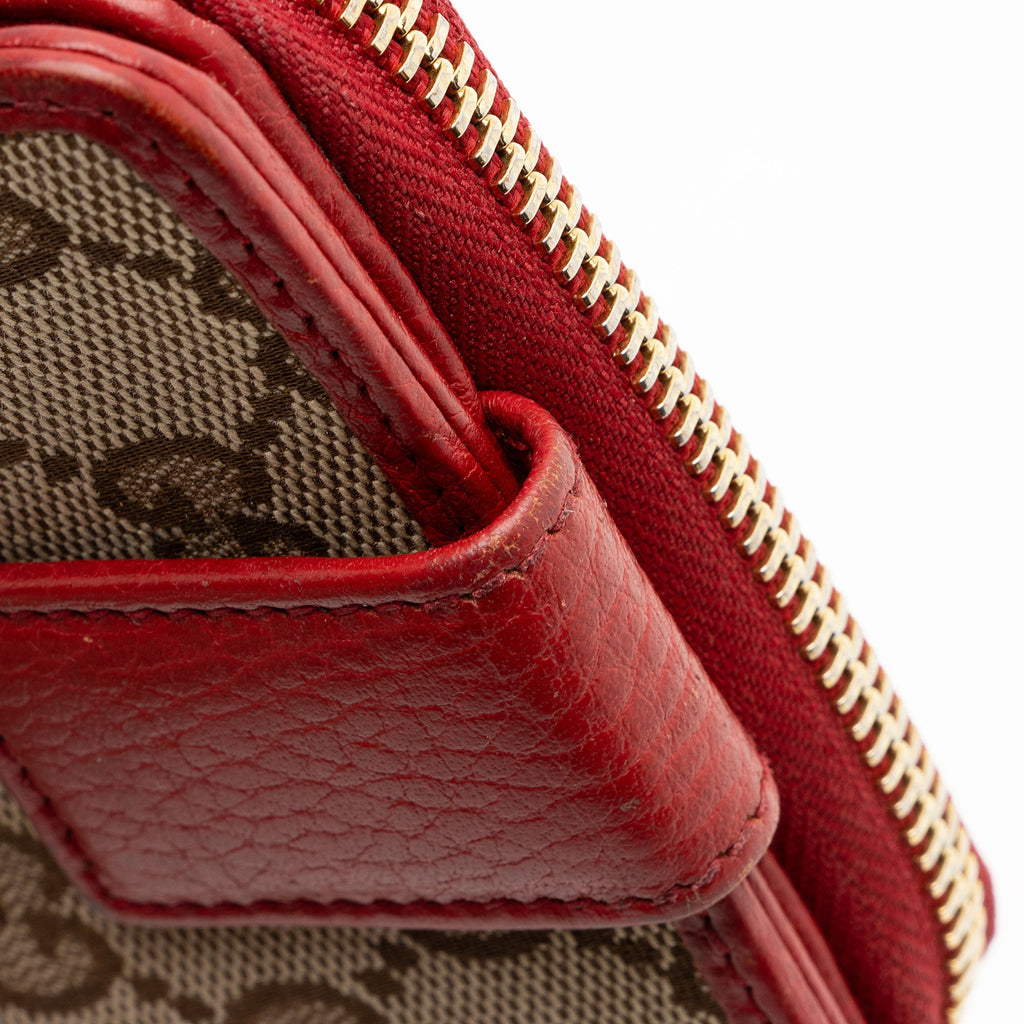 Gucci GG Canvas Zip Around Compact Wallet