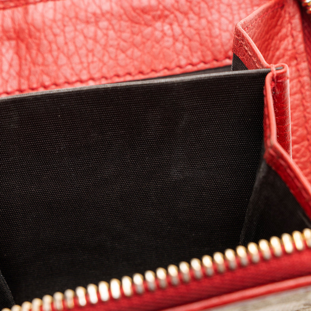 Gucci GG Canvas Zip Around Compact Wallet