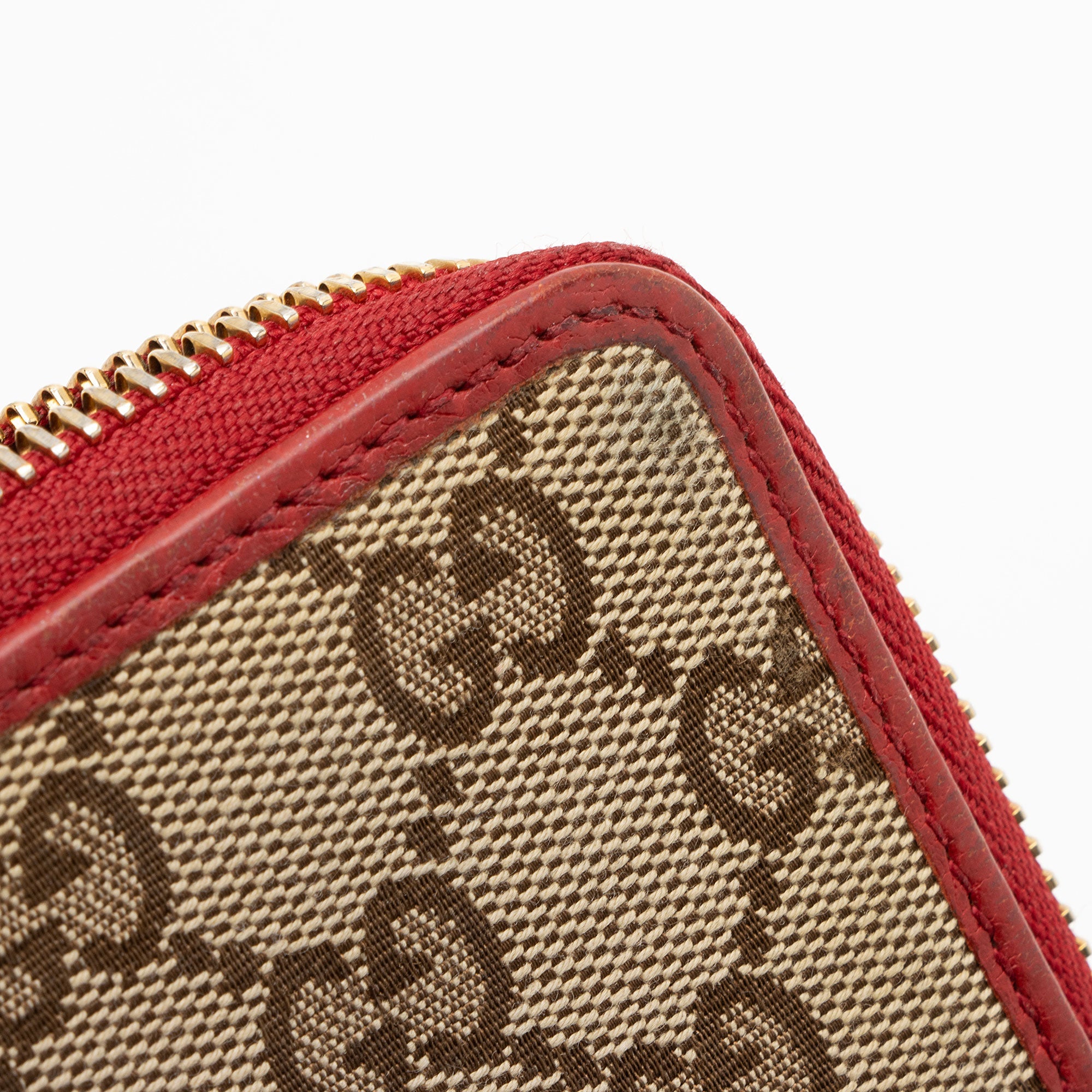 Gucci GG Canvas Zip Around Compact Wallet