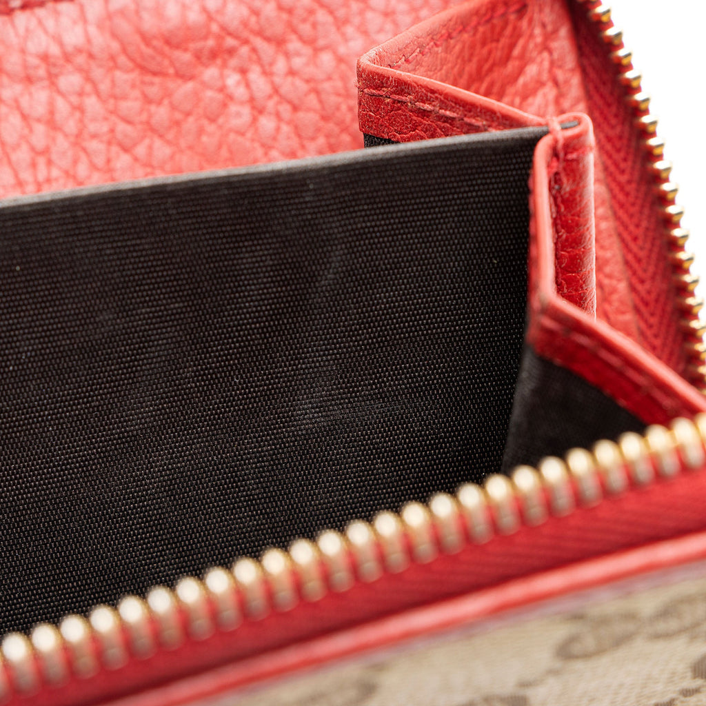 Gucci GG Canvas Zip Around Compact Wallet