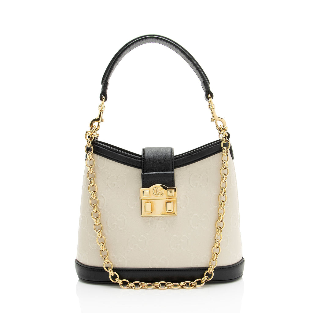 Gucci GG Debossed Leather Wonka Chain Shoulder Bag