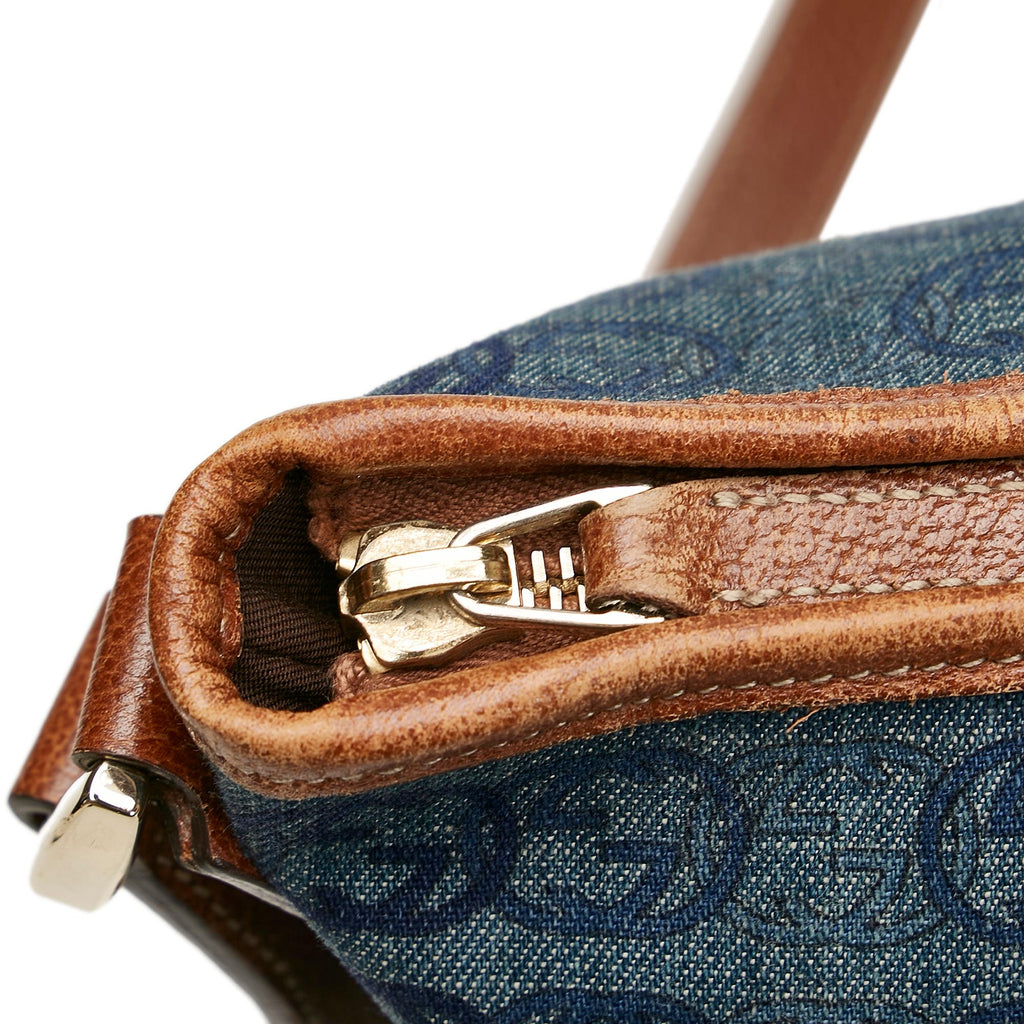 Gucci GG Denim Abbey D-Ring Crossbody Bag (SHG-37187)