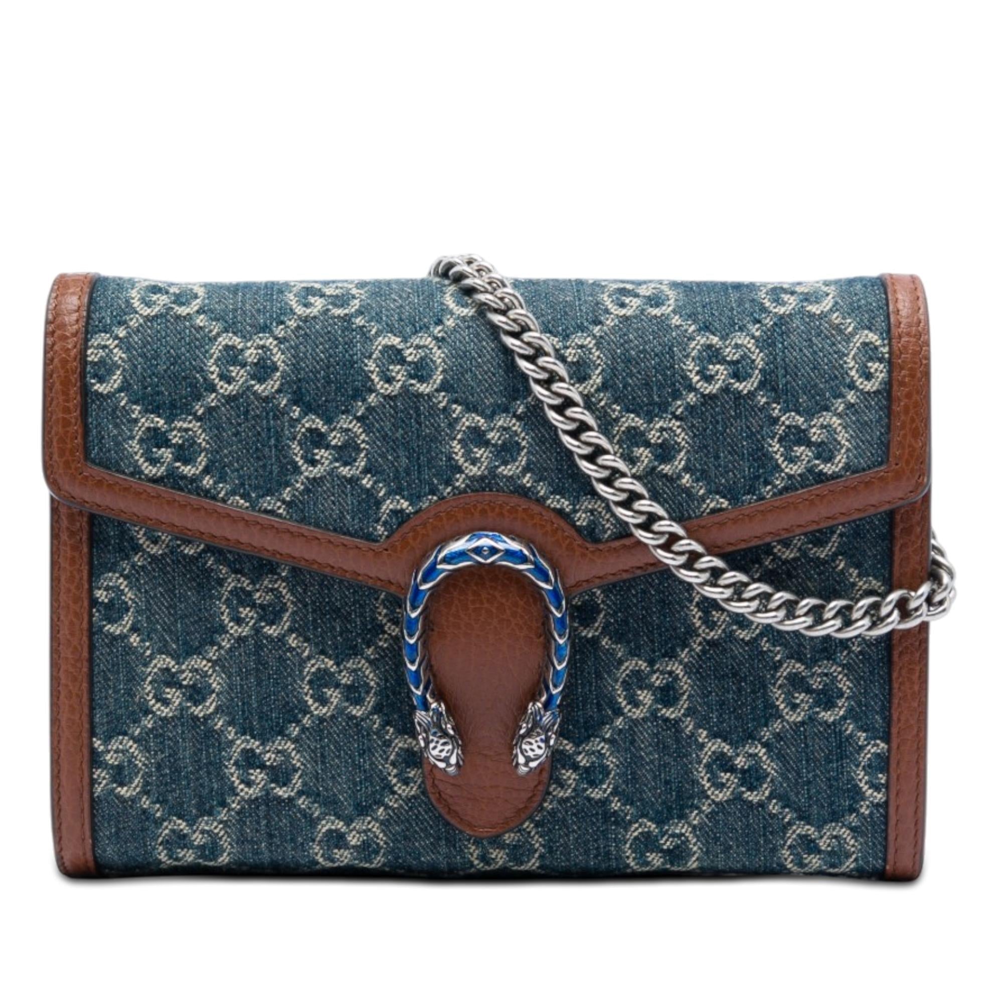 Gucci GG Denim Dionysus Wallet on Chain
