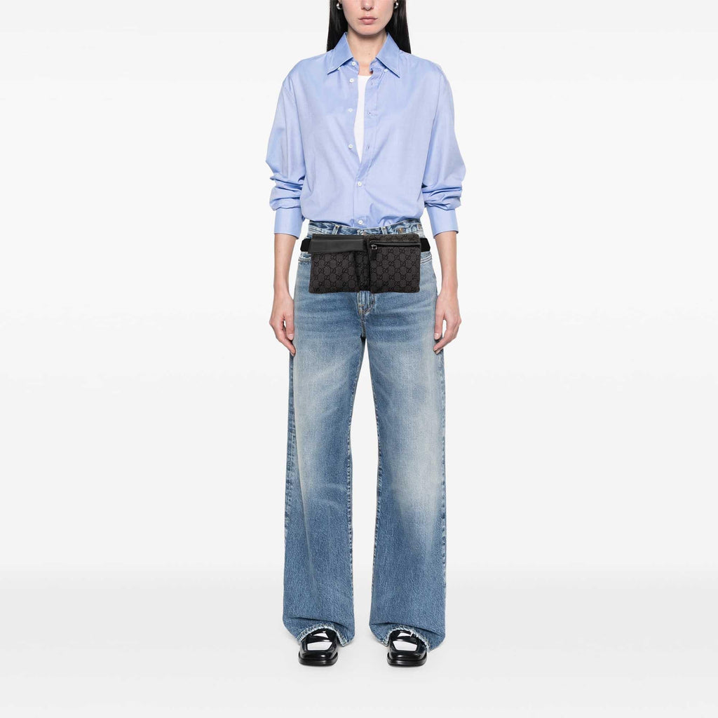 Gucci GG Denim Double Pocket Belt Bag