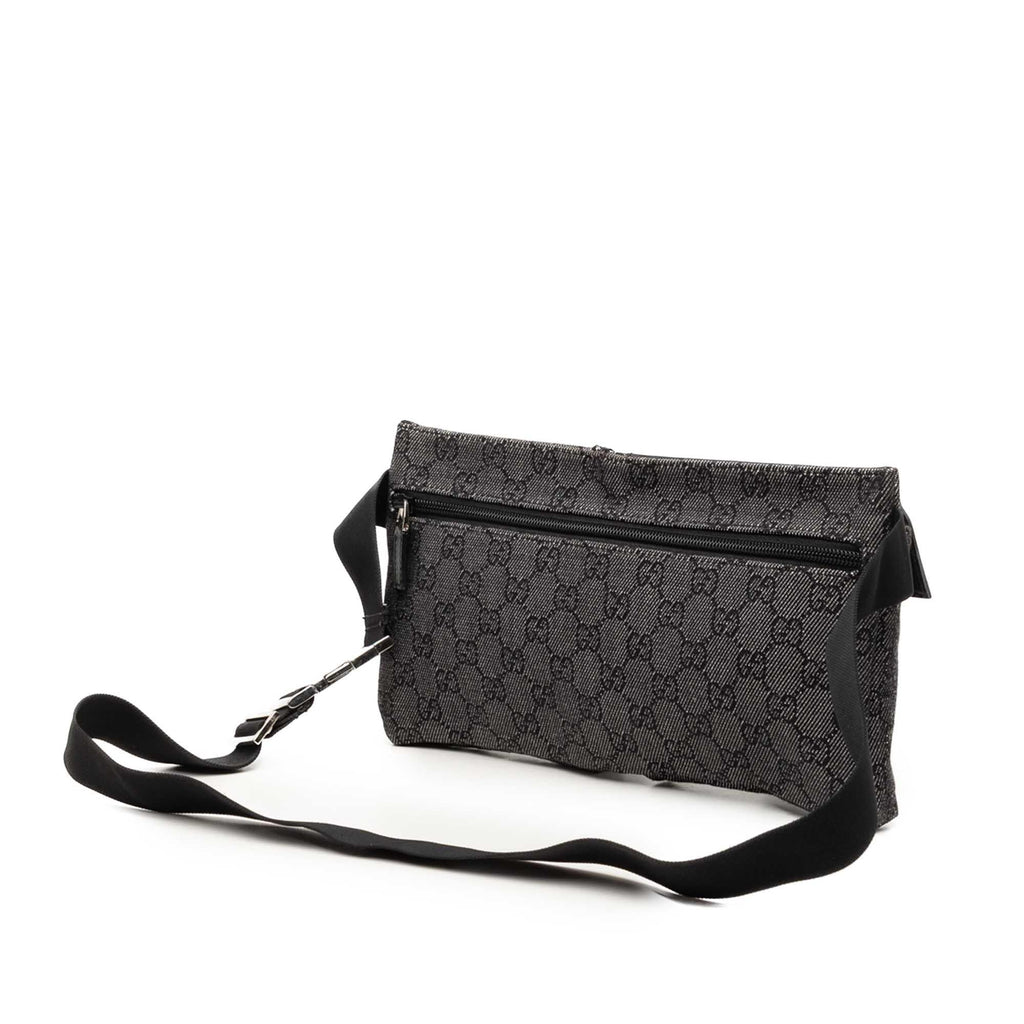 Gucci GG Denim Double Pocket Belt Bag