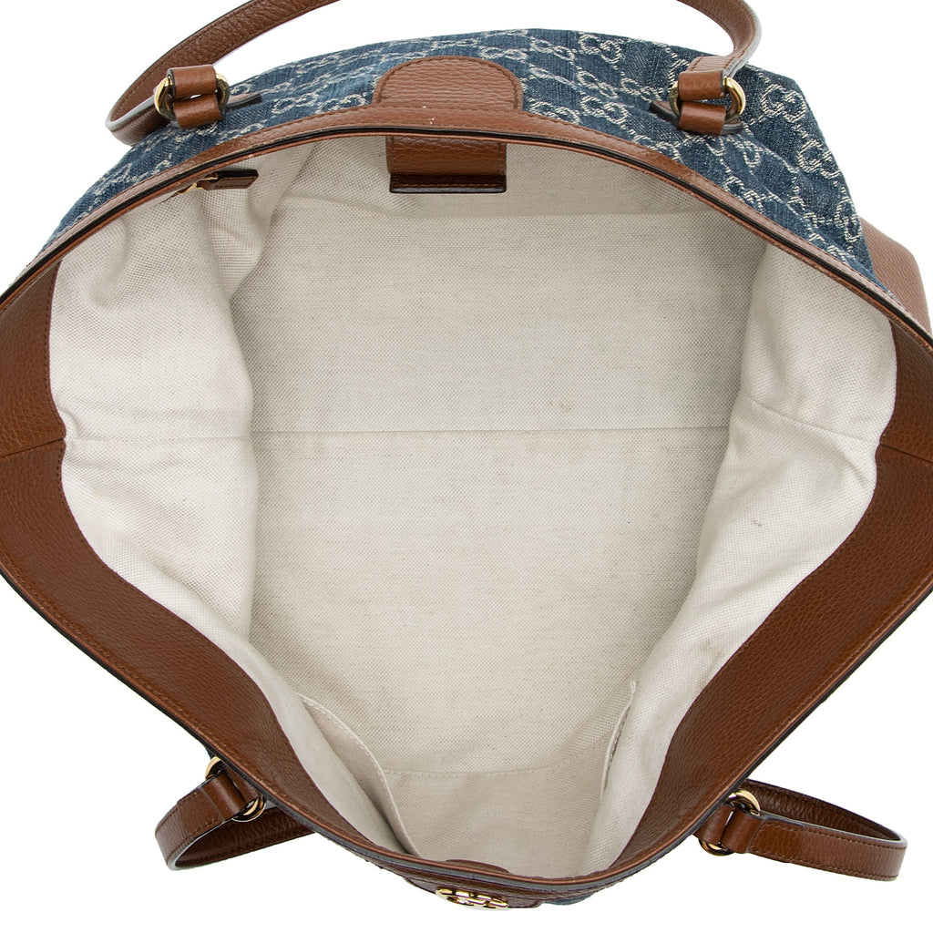 Gucci GG Denim Ophidia Medium Tote (SHF-DAKiQf)