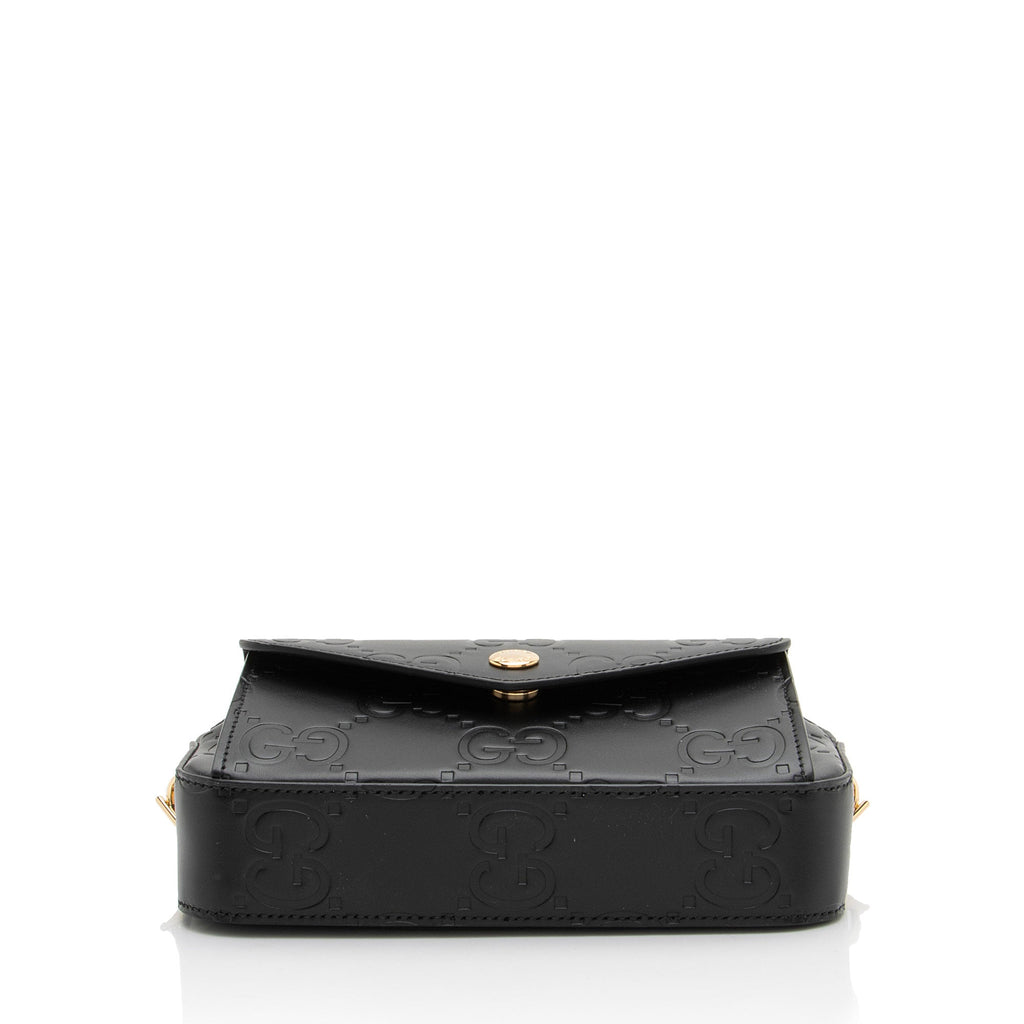 Gucci GG Debossed Leather Mini Shoulder Bag