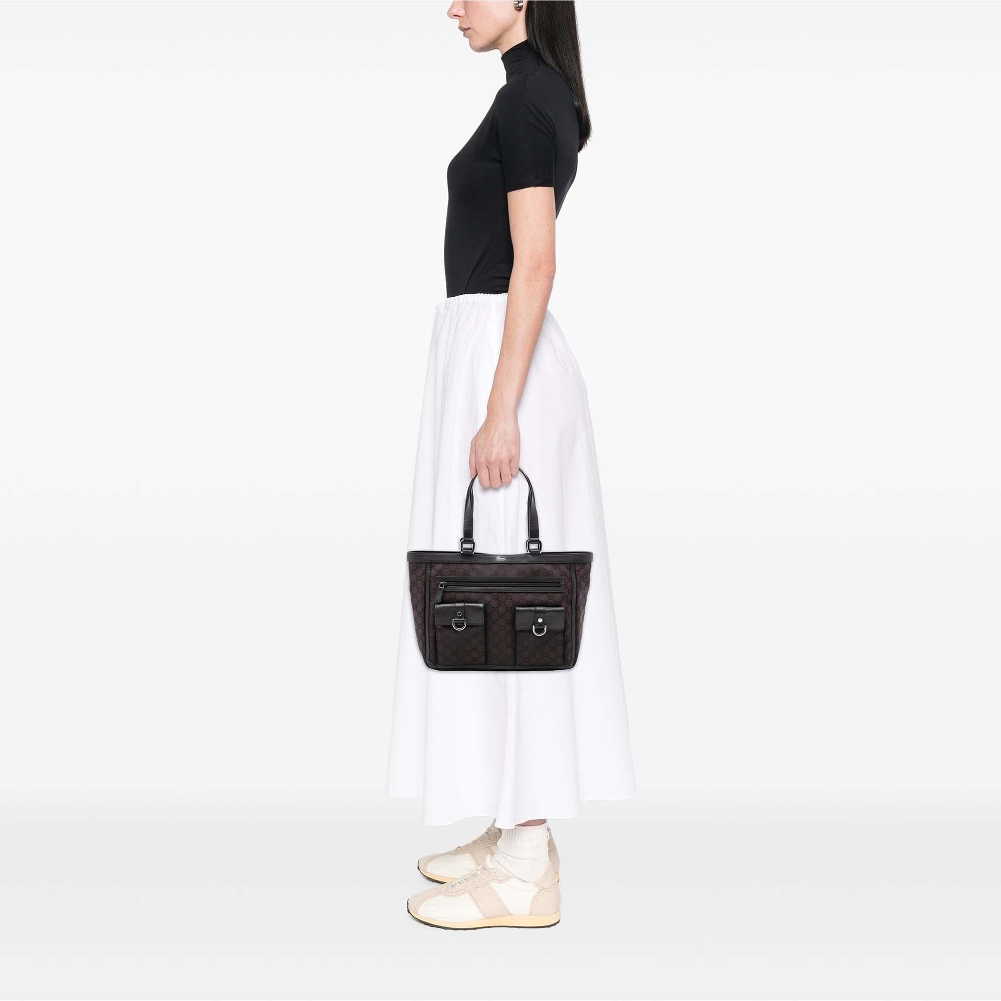 Gucci GG Nylon Abbey D Ring Pocket Tote