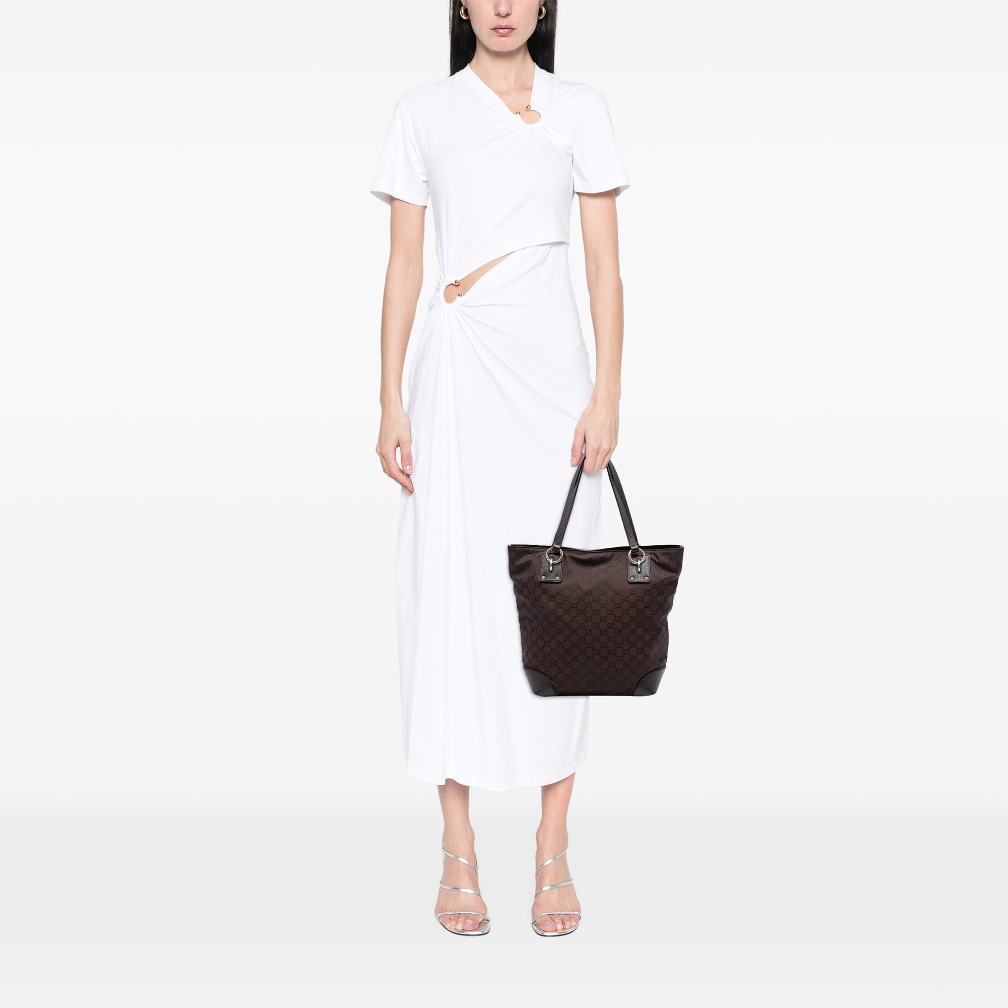 Gucci GG Nylon Vertical Charm Tote